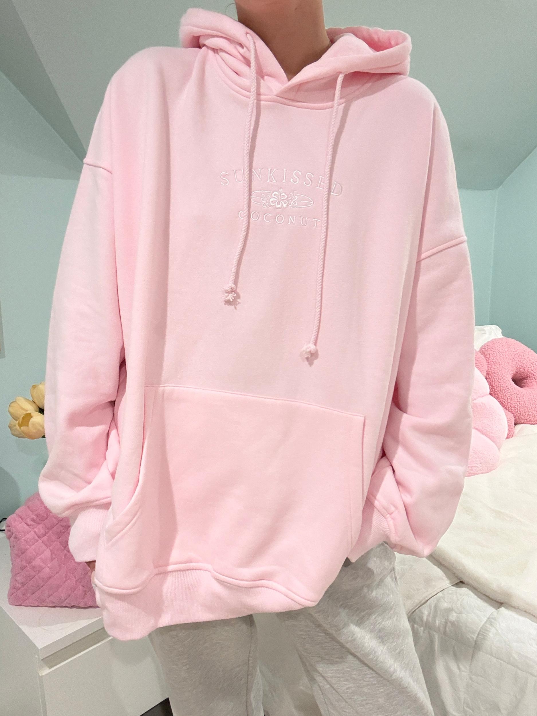 Light Pink Sunkissedcoconut Embroider Hoodie Product Image