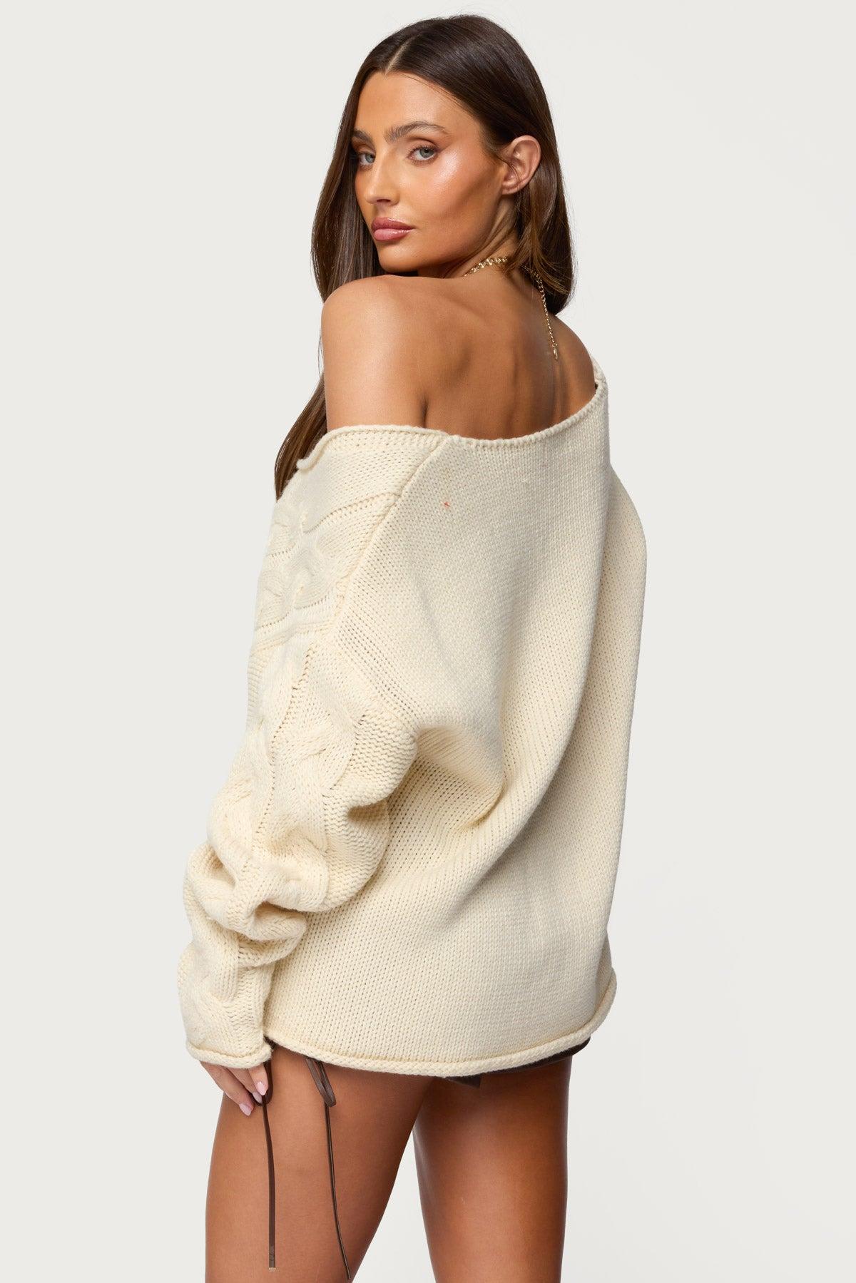 Inga Oversized Cable Knit Sweater Product Image