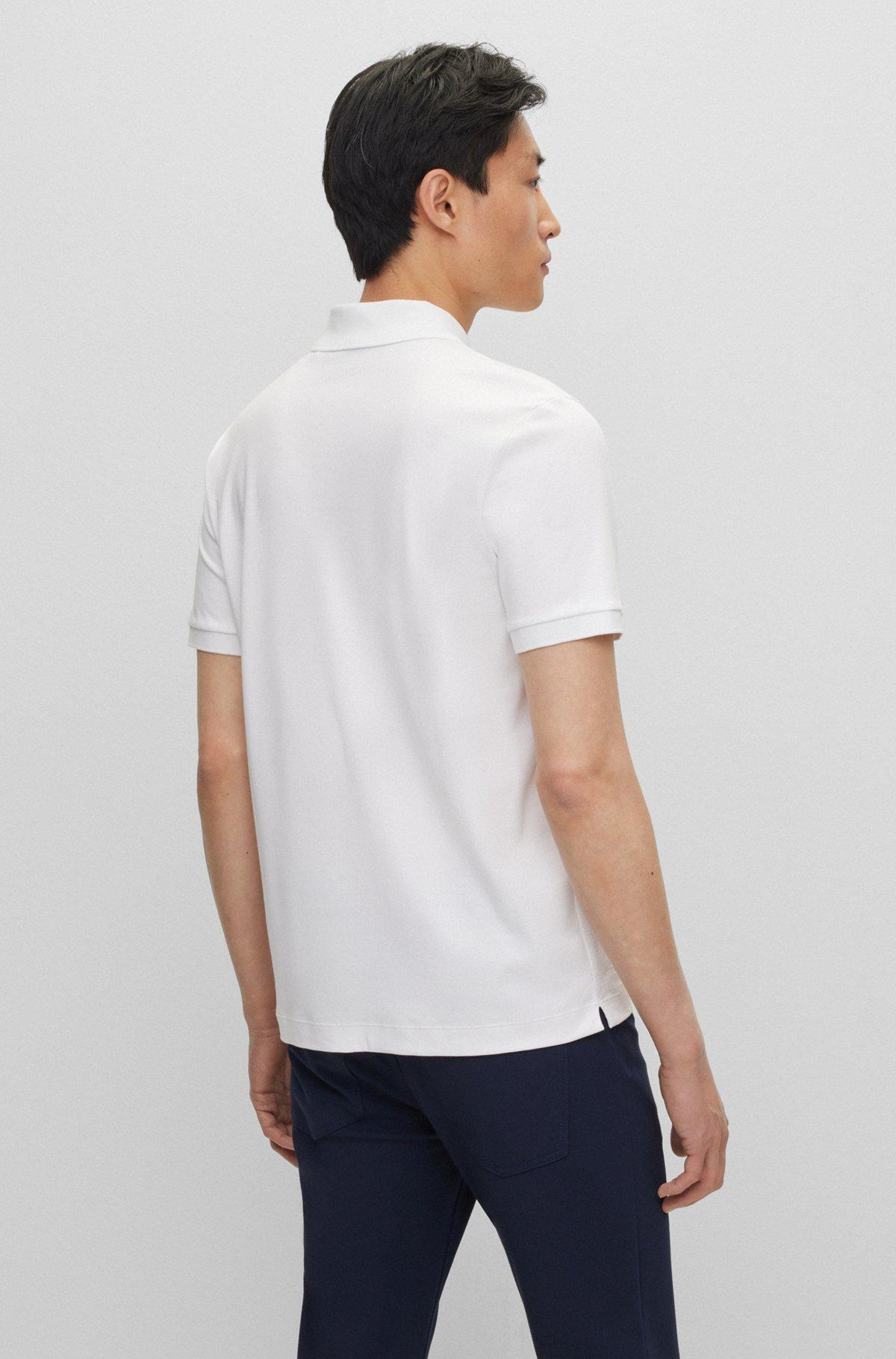 Structured-cotton slim-fit polo shirt with zip placket Product Image