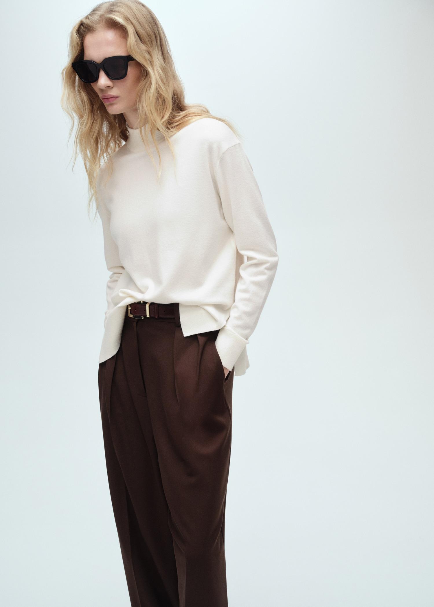 Perkins neck knitted sweater - Women | MANGO USA Product Image