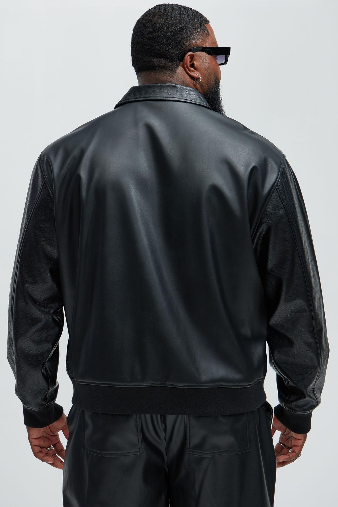 The Only Contrast Faux Leather Jacket - Black Product Image