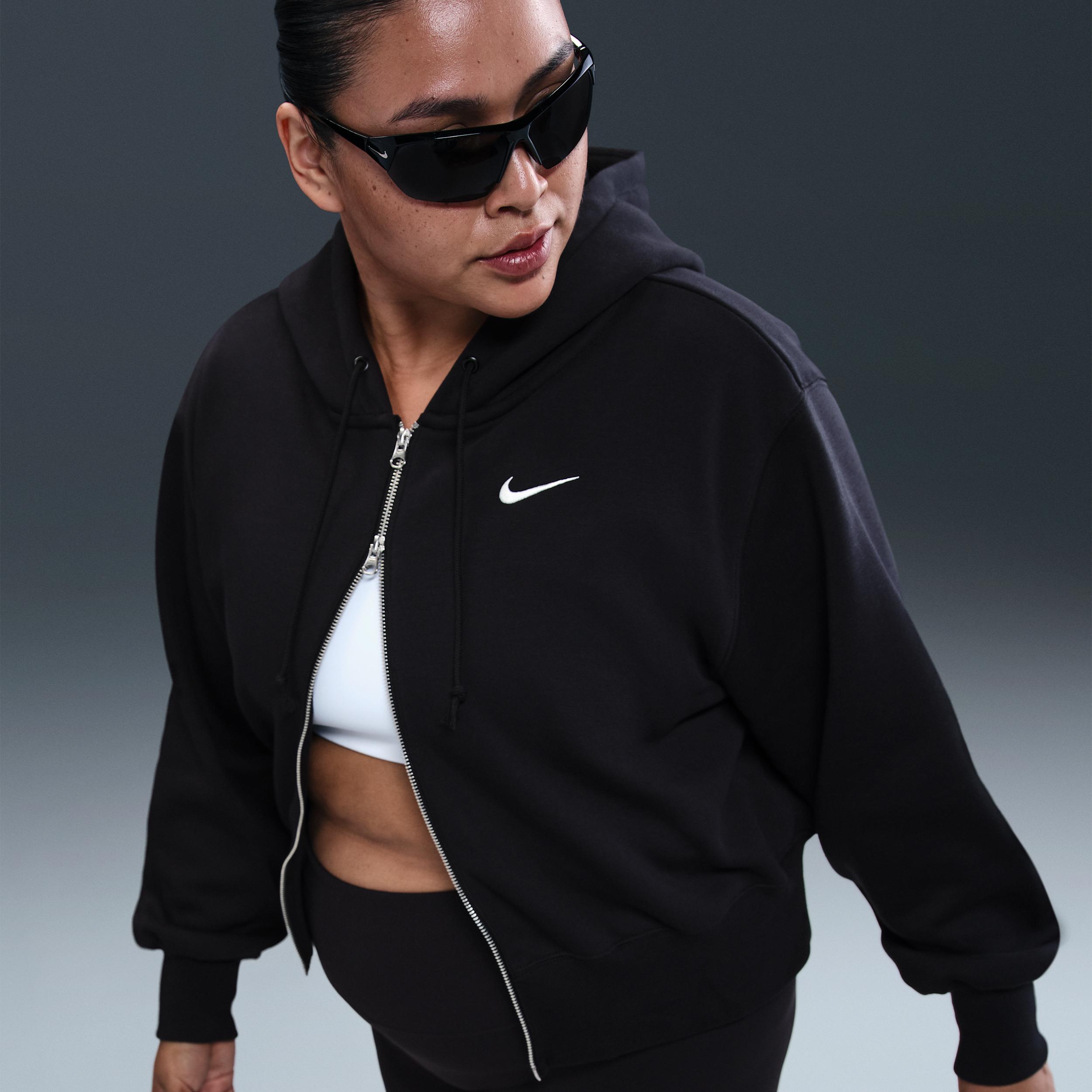 Nike Sportswear Phoenix Fleece Women's Loose Cropped Full-Zip Hoodie (Plus Size) Product Image