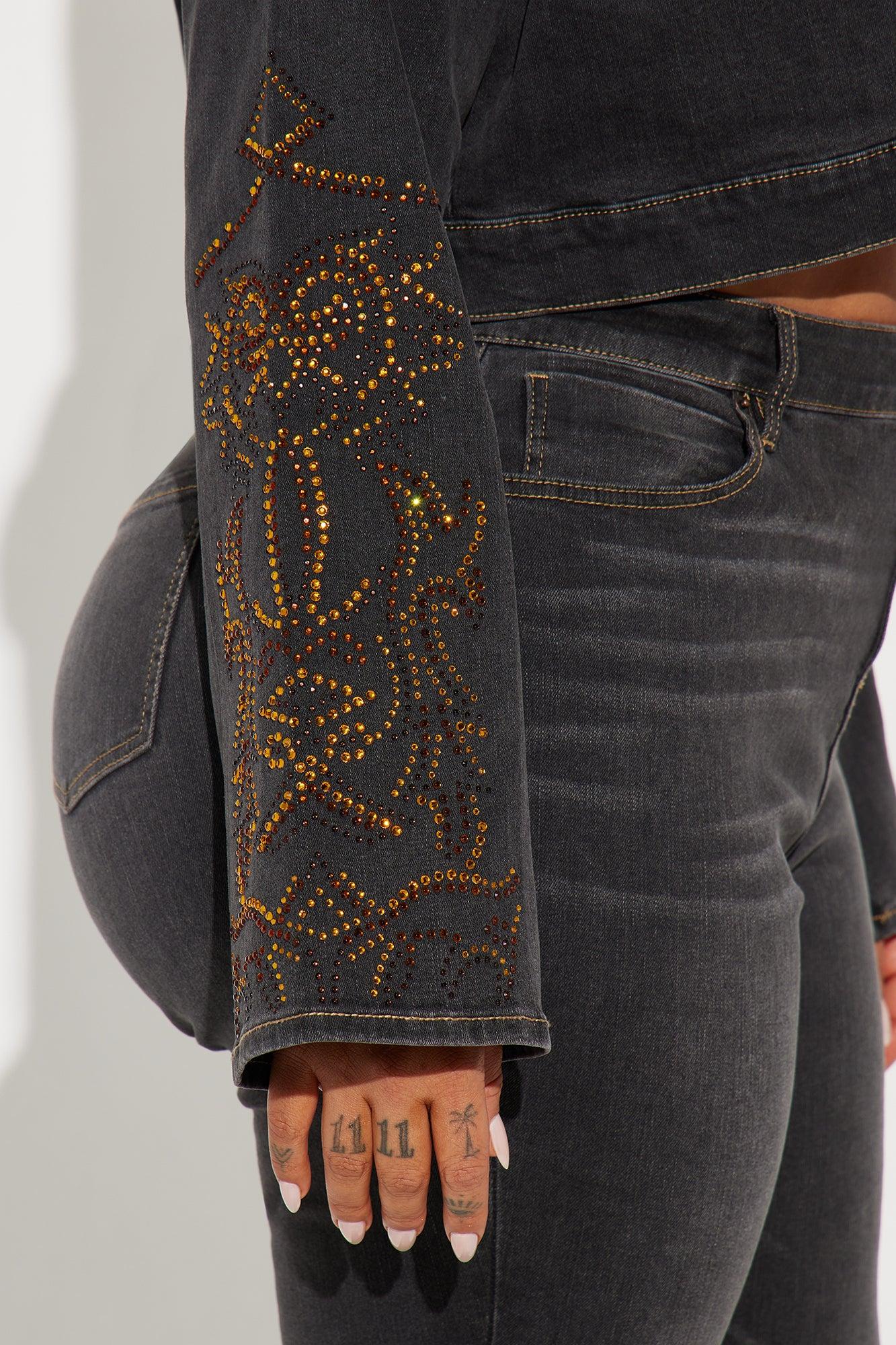 Lone Ranger Embellished Denim Jacket - Black Wash Product Image