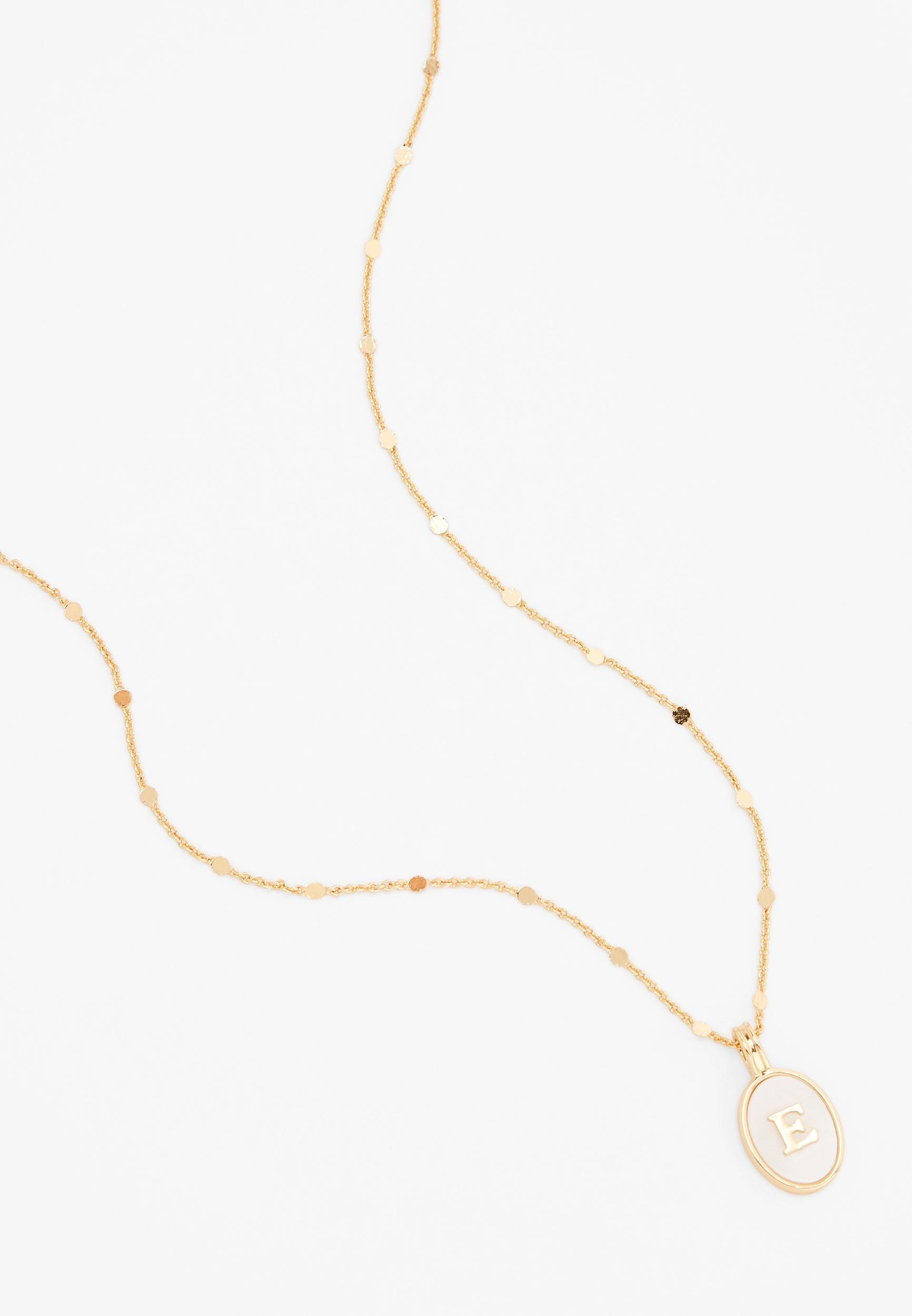 Maurices Womens Gold Oval Initial Pendant Necklace Product Image