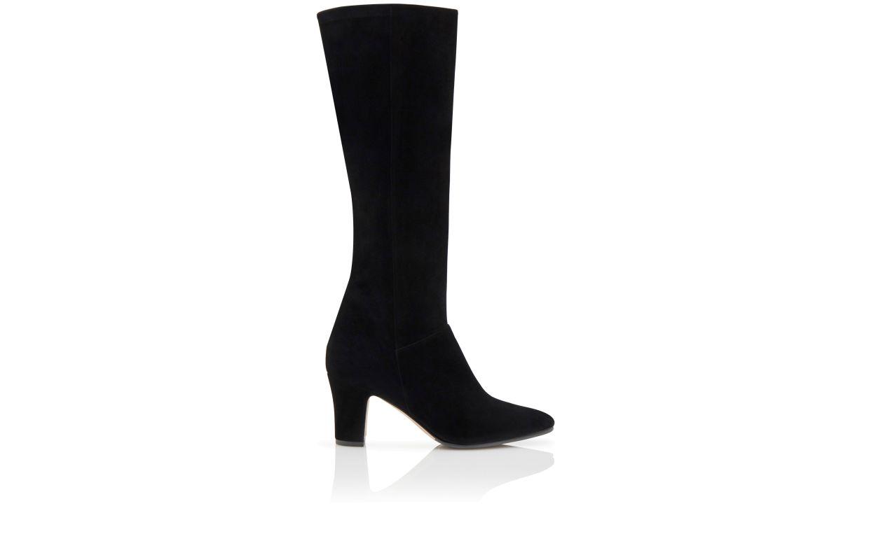 PITANA Black Suede Knee High Boots Product Image