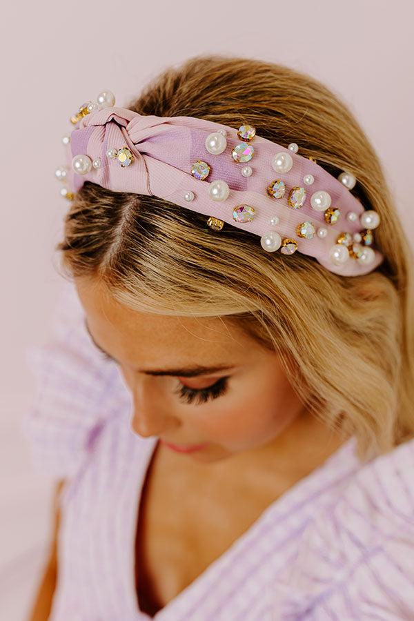 Blissful Break Embellished Headband In Lavender Product Image