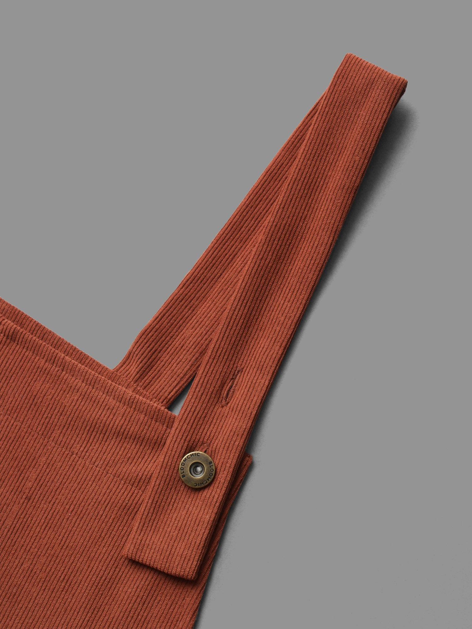 Solid Corduroy Wide Leg Overall Female Product Image