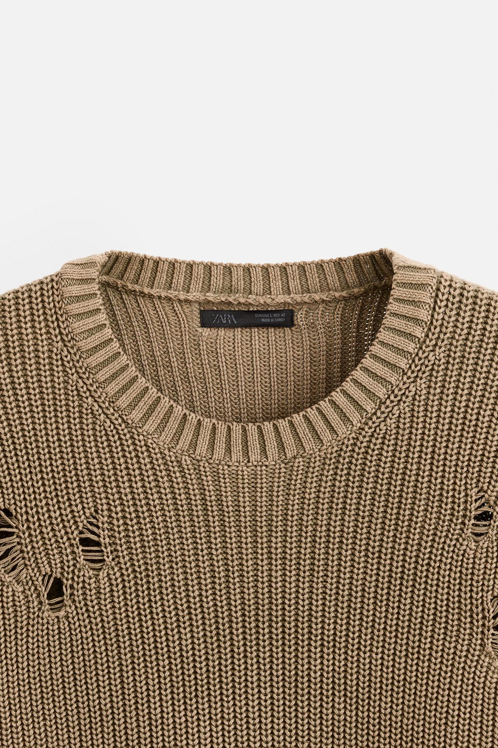 ACID WASH RIPPED SWEATER Product Image