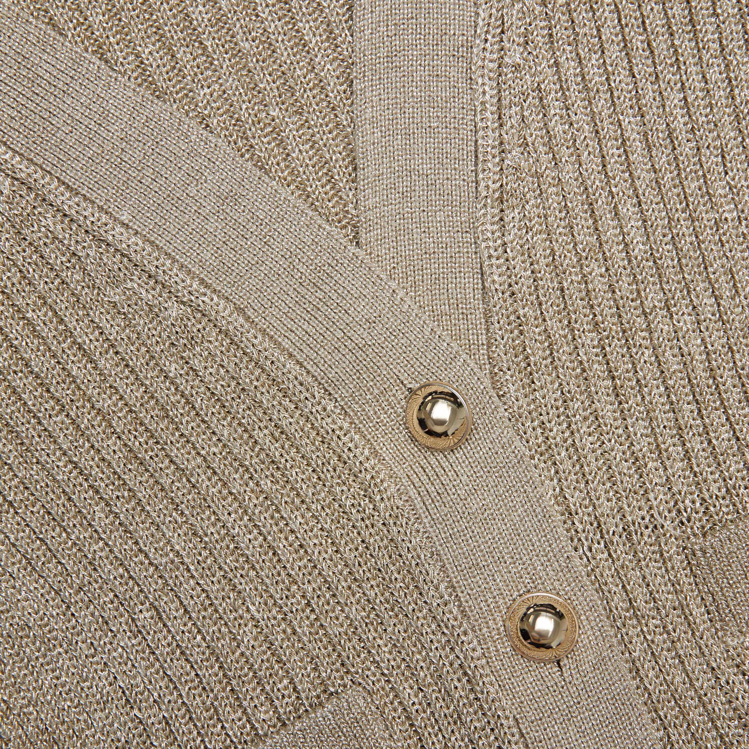 Gold Lurex Peplum Knit Midi Dress Product Image