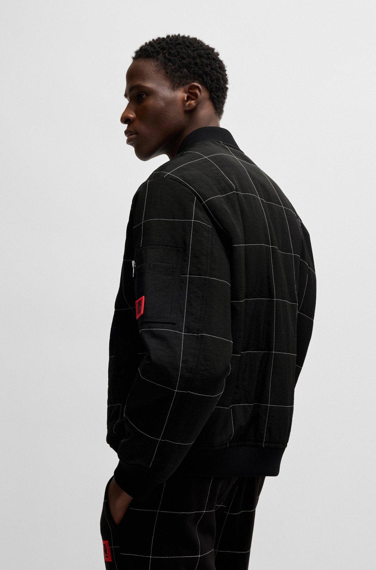 HUGO x RB water-repellent bomber jacket with grid quilting Product Image