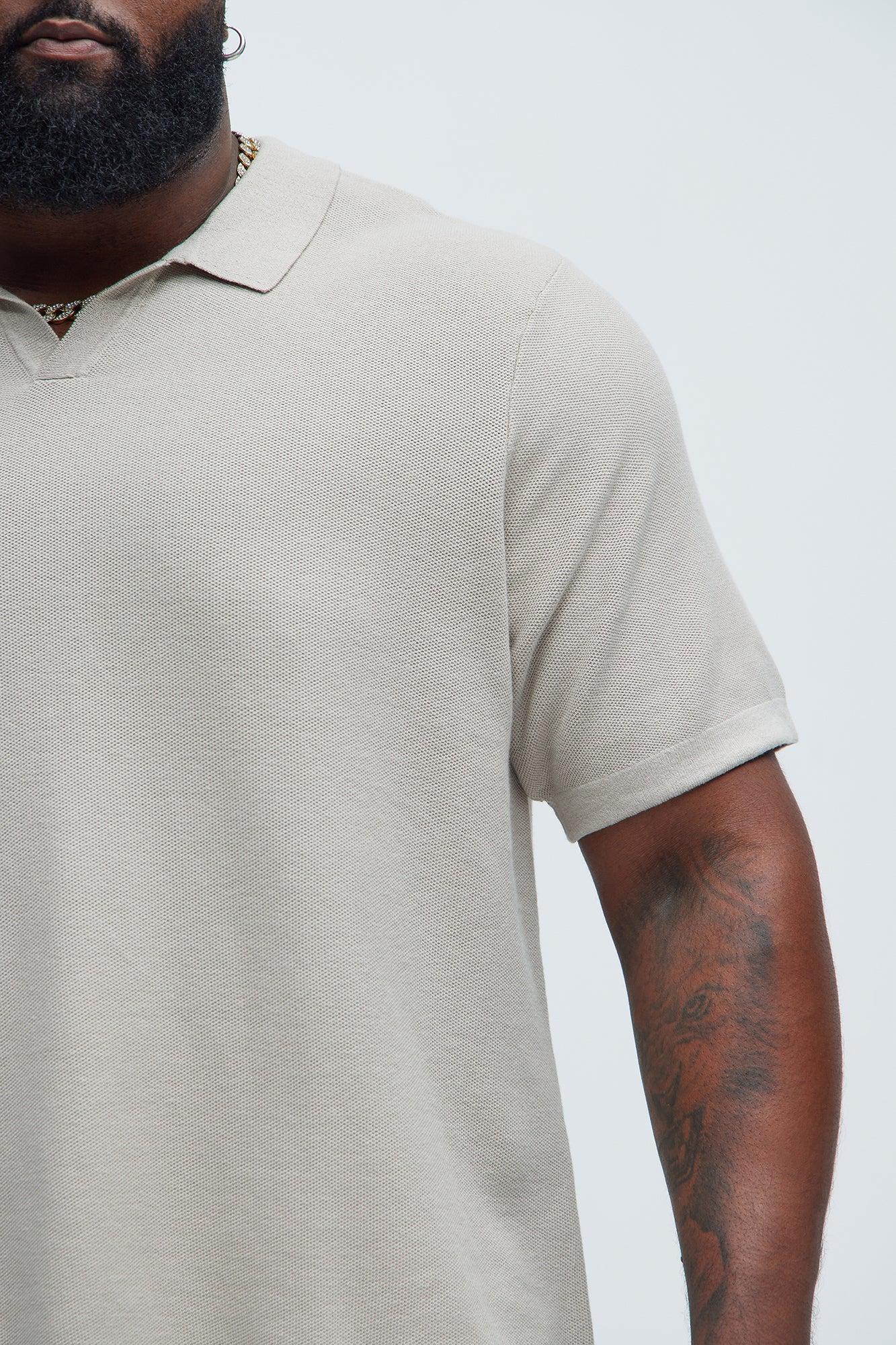 Chazin Textured Johnny Collar Shirt - Grey Product Image