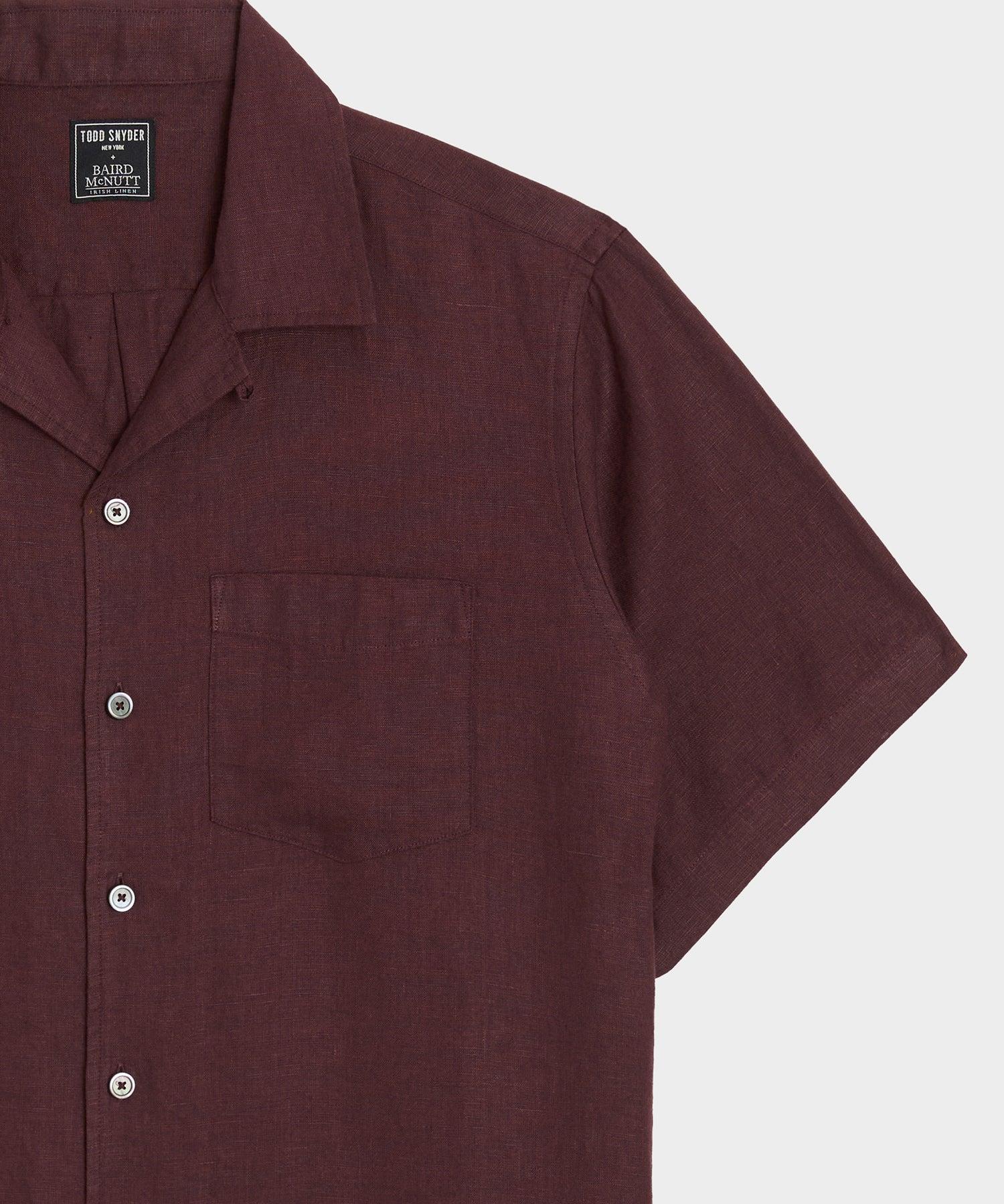 Cropped Sea Soft Irish Linen Camp Collar Shirt Product Image