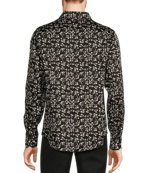 Murano Slim Fit Floral Sateen Long Sleeve Woven Shirt Product Image