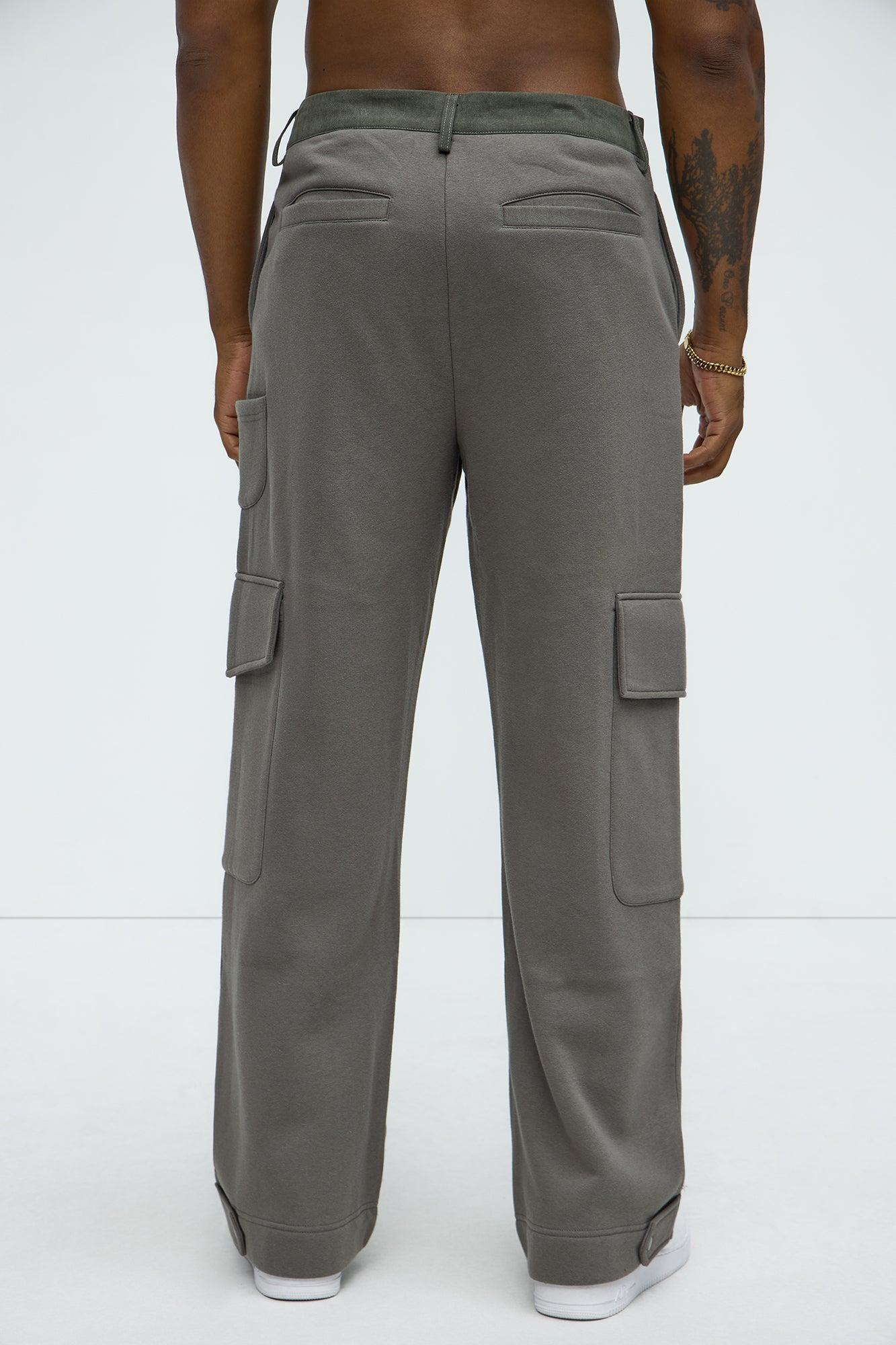 Tyson Baggy Cargo Sweatpants - Grey Product Image
