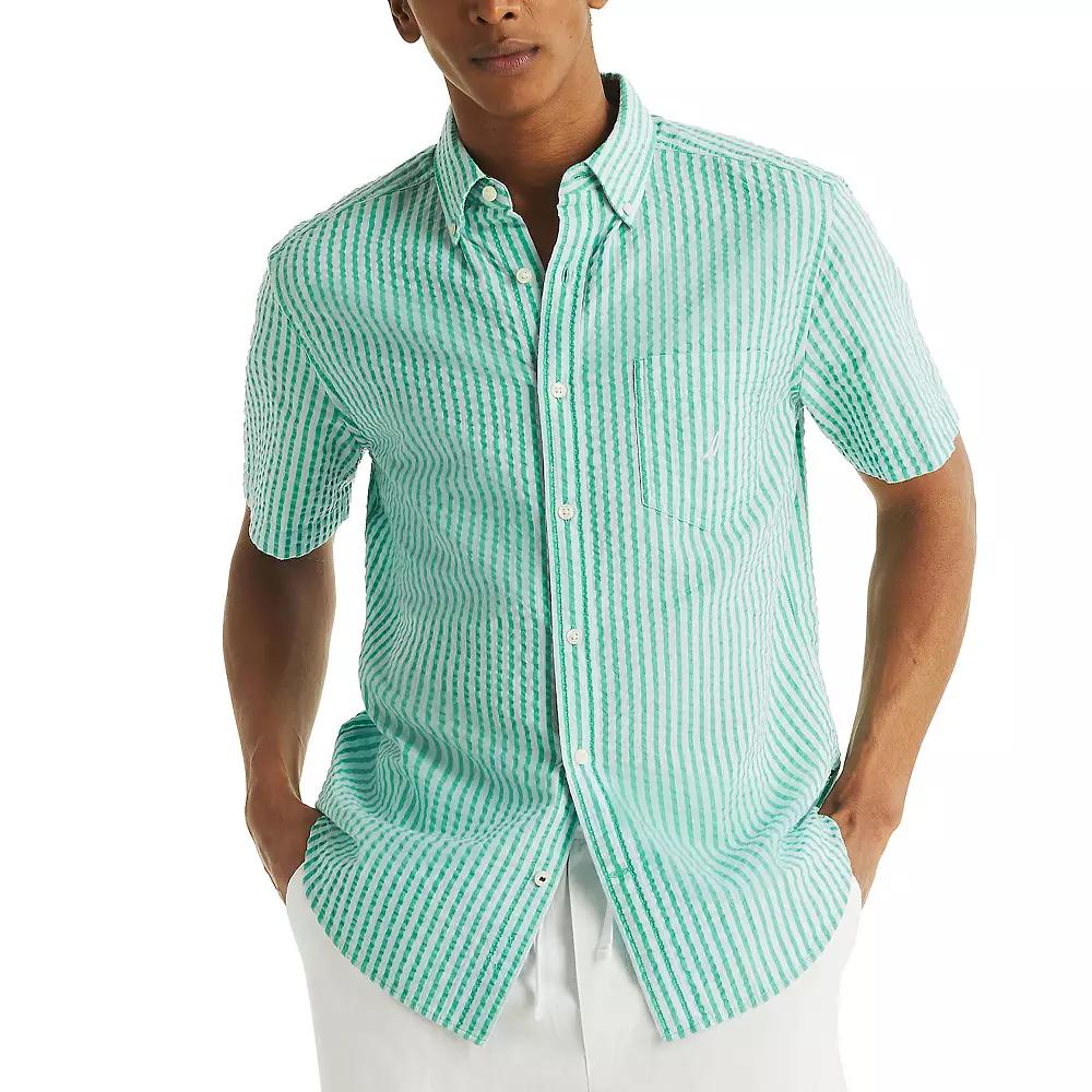 Men's Nautica Short-Sleeve Striped Seersucker Shirt,  Product Image