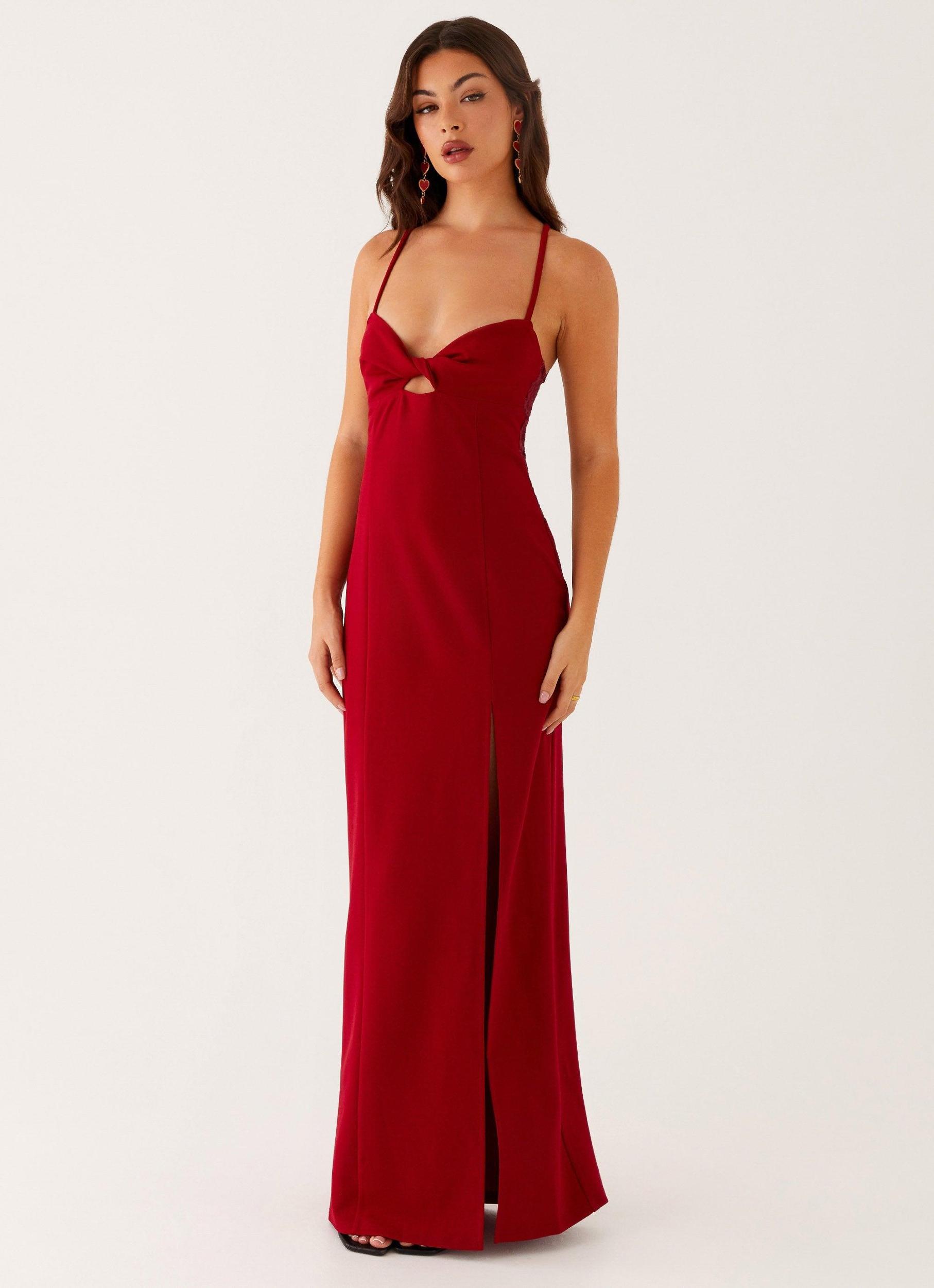 Heartbreaker Maxi Dress - Deep Red Product Image