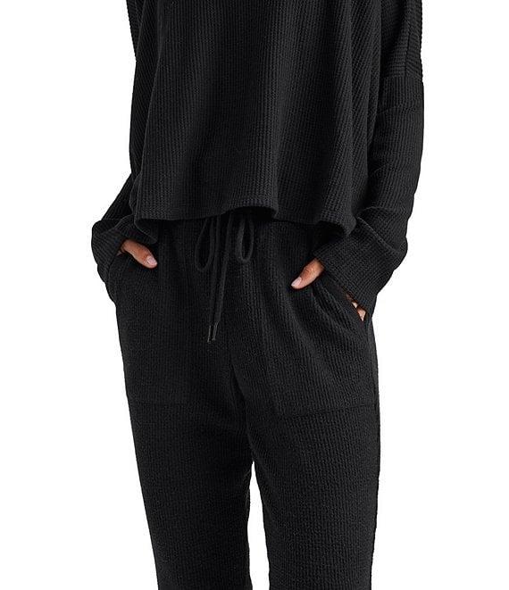 Splendid London Lounge Waffle Knit High Rise Tie Front Full Length Jogger Product Image