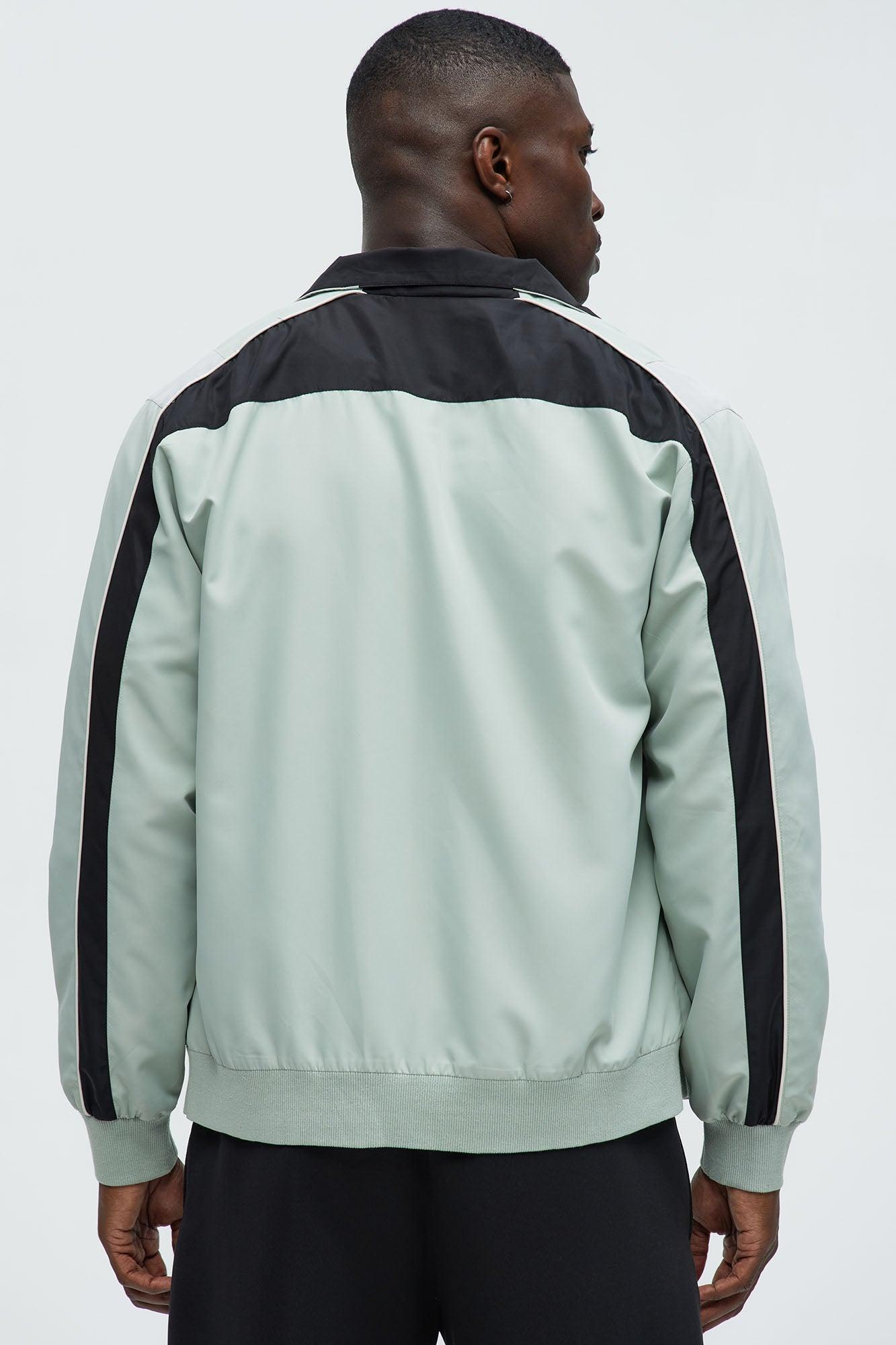 Lightweight Paneled Track Jacket - Sage/combo Product Image