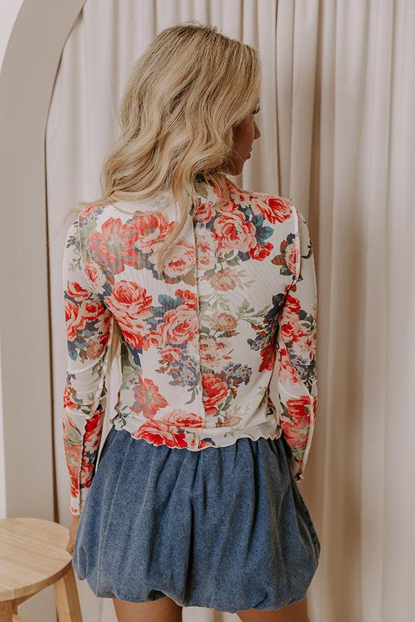 English Garden Floral Mesh Top Product Image