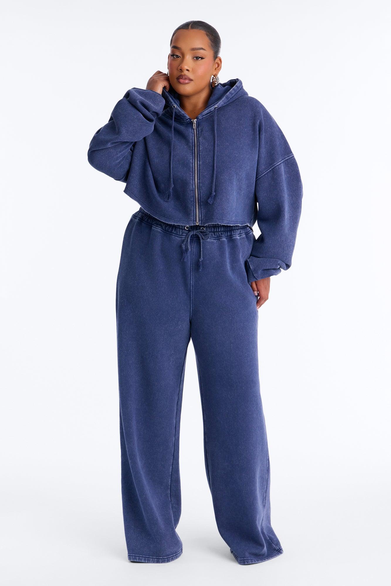 On The Go Fleece Pant Set - Navy Female Product Image