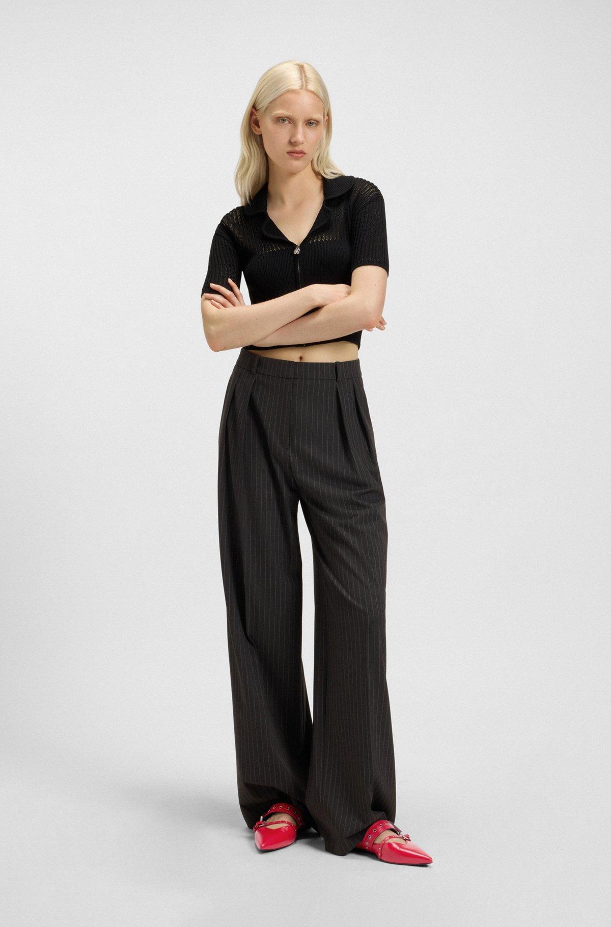 Nappa-leather ballerina pumps with buckled straps Product Image