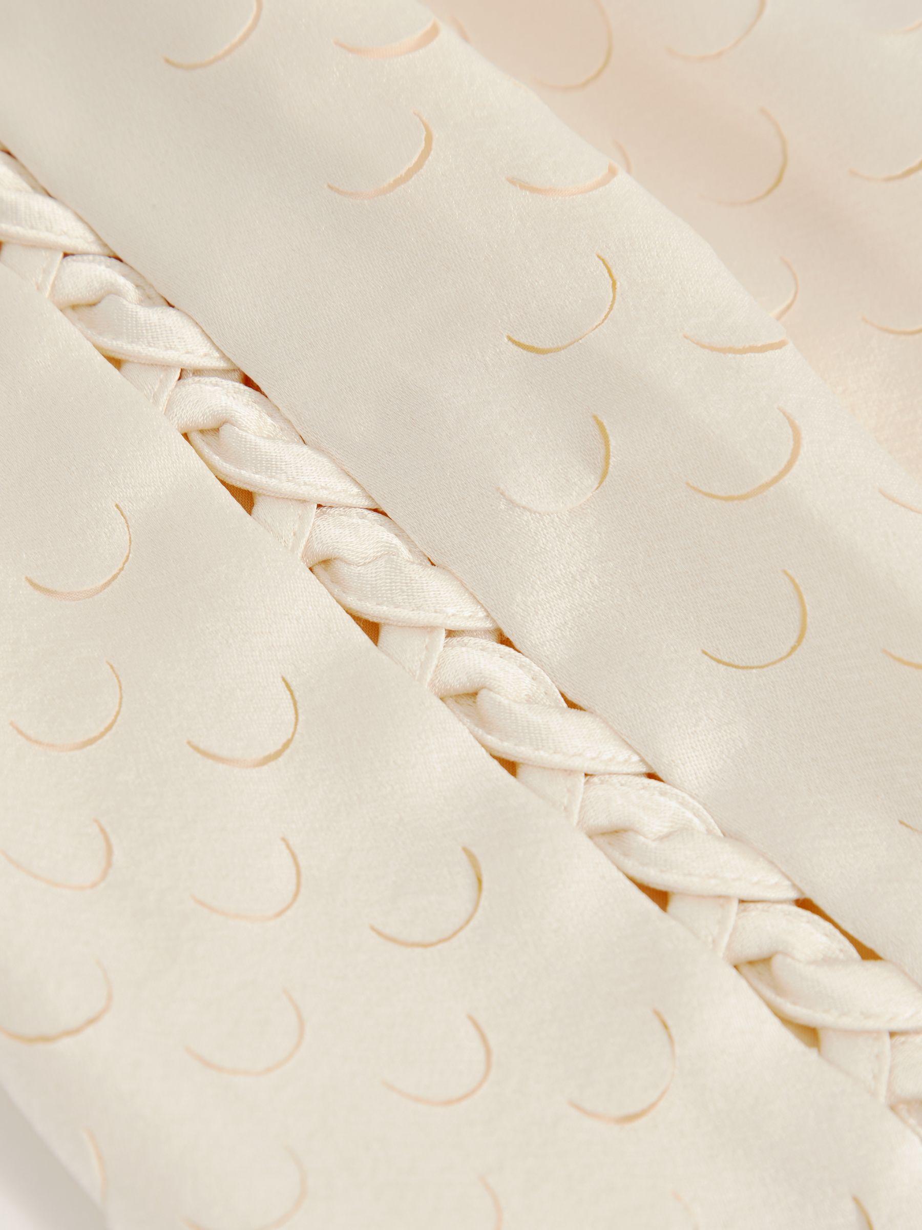 Laser Cut Drawstring Shorts in White Product Image