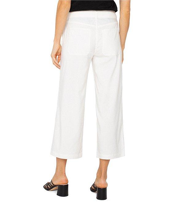 Liverpool Los Angeles Stretch Linen Blend Belted Wide Leg Cropped Pants Product Image
