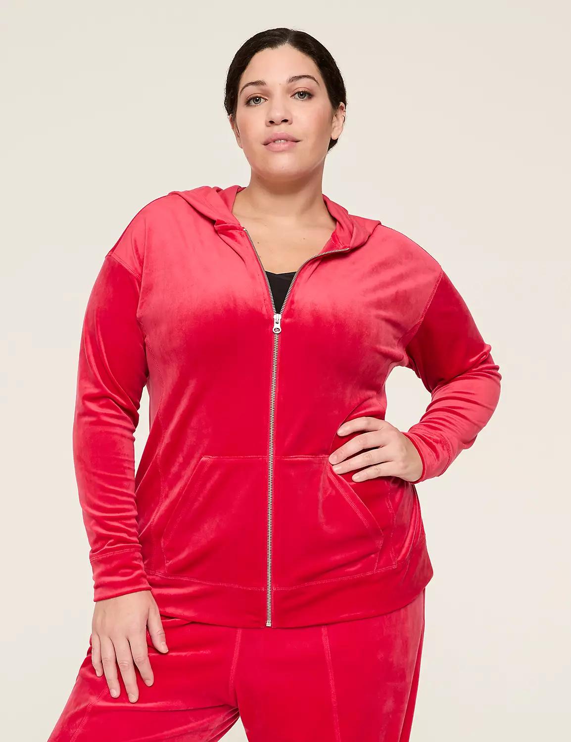 LIVI Velour Zip-Front Hoodie Product Image