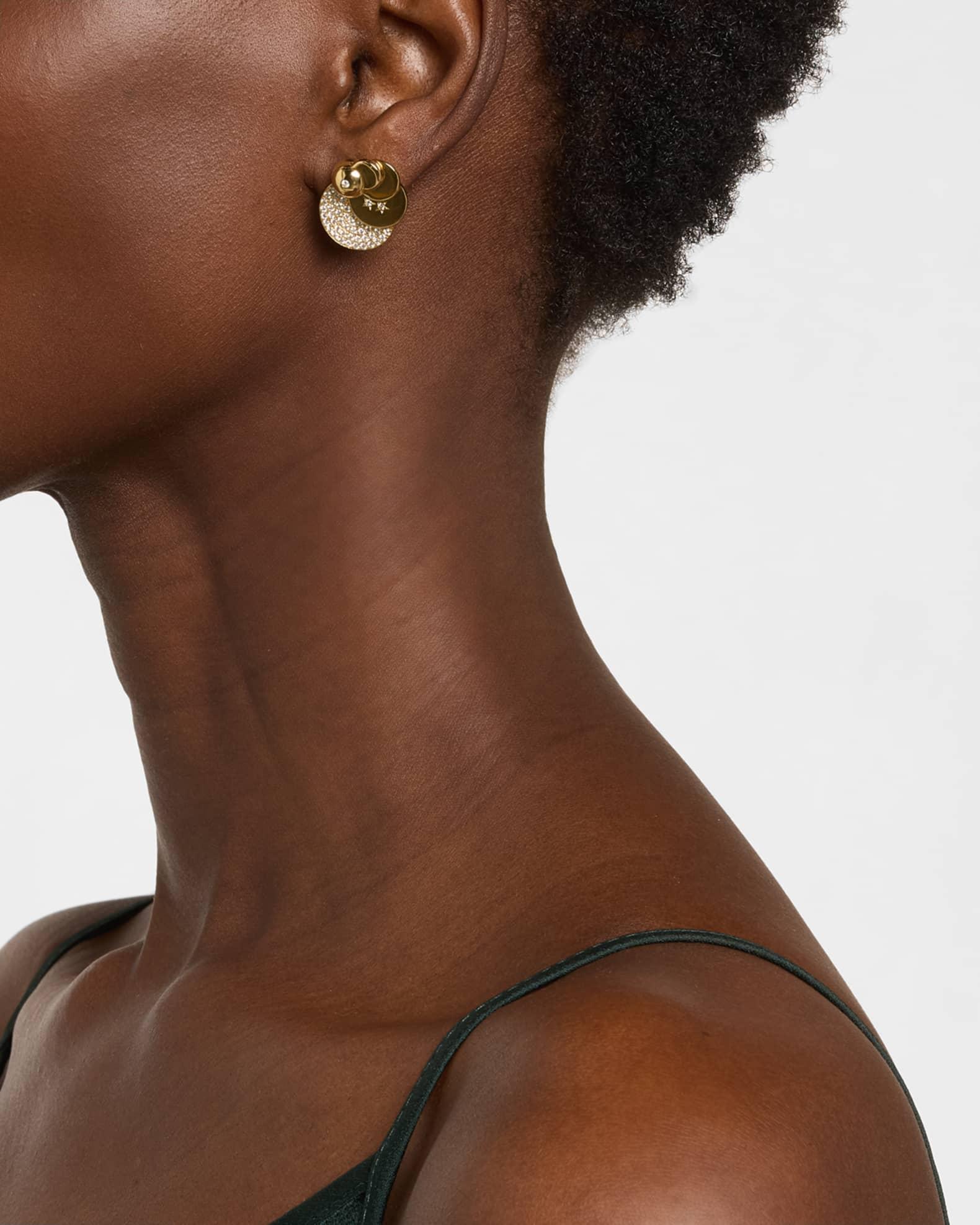 18K Yellow Gold Eclisse Diamond Earrings Product Image