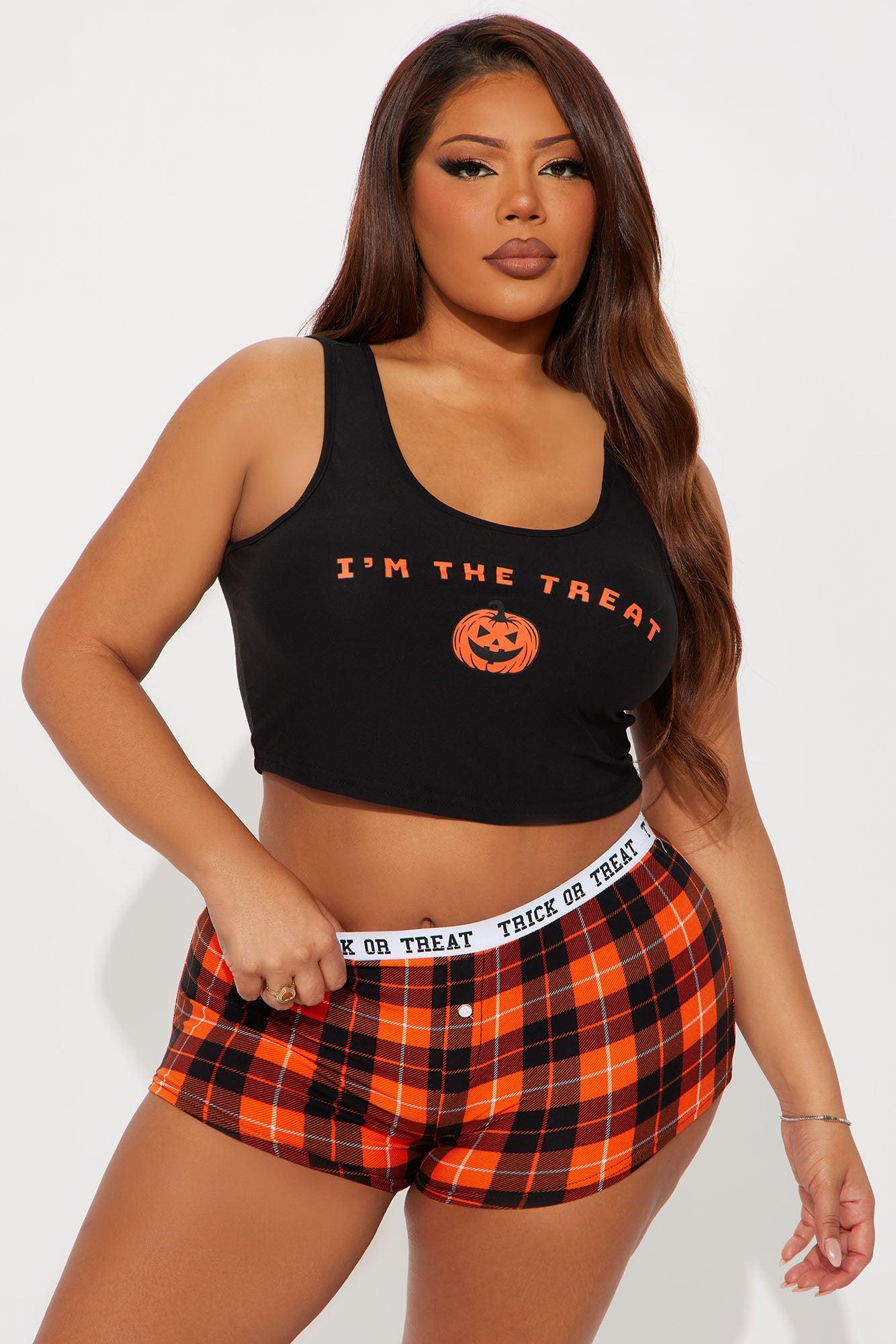 I'm The Treat Halloween PJ Short Set - Black Female Product Image