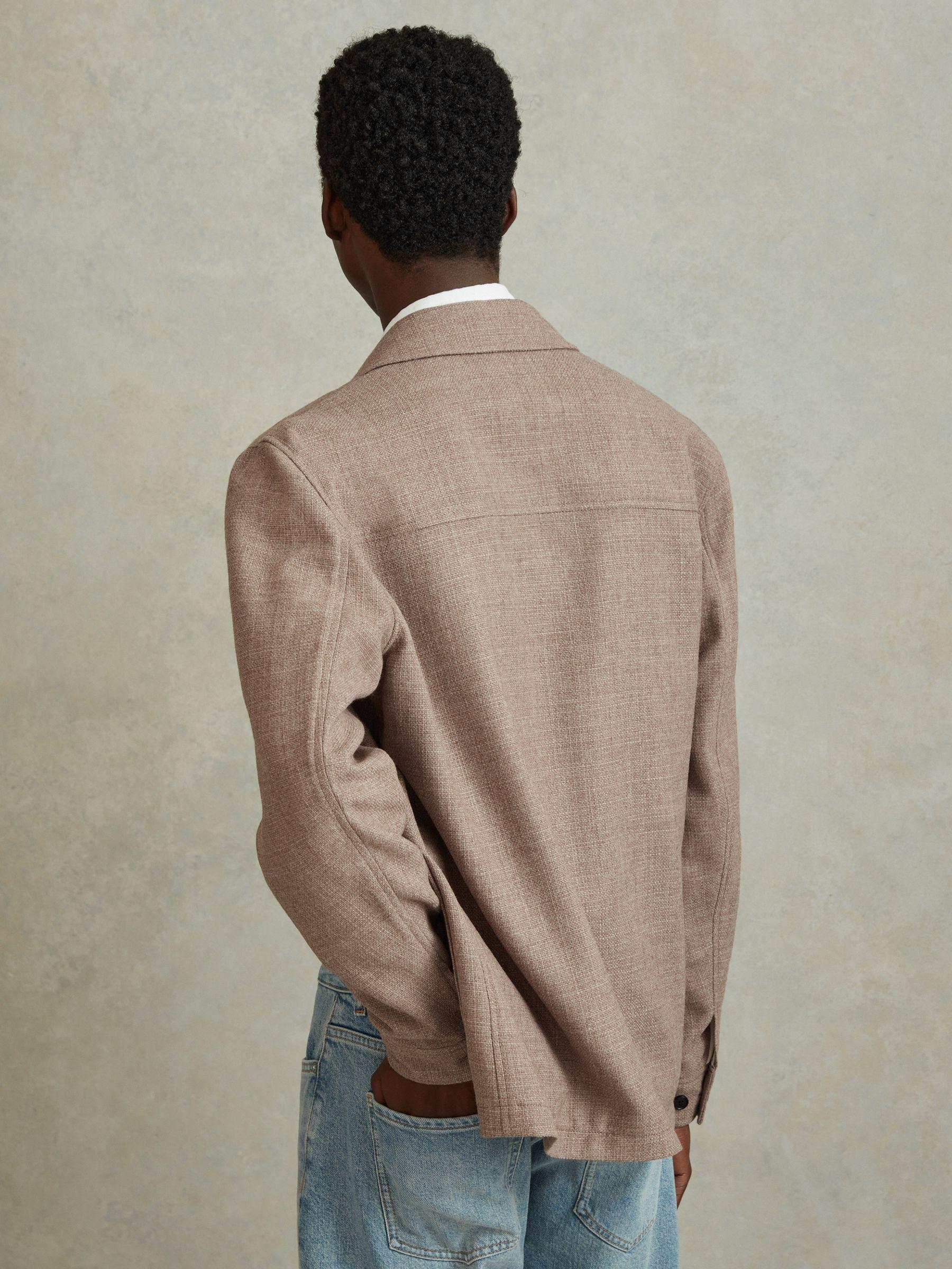 Wool Blend Button-Through Overshirt in Mocha Product Image