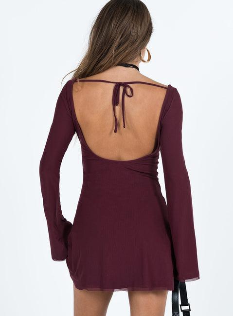 Lukea Long Sleeve Mini Dress Mauve Product Image
