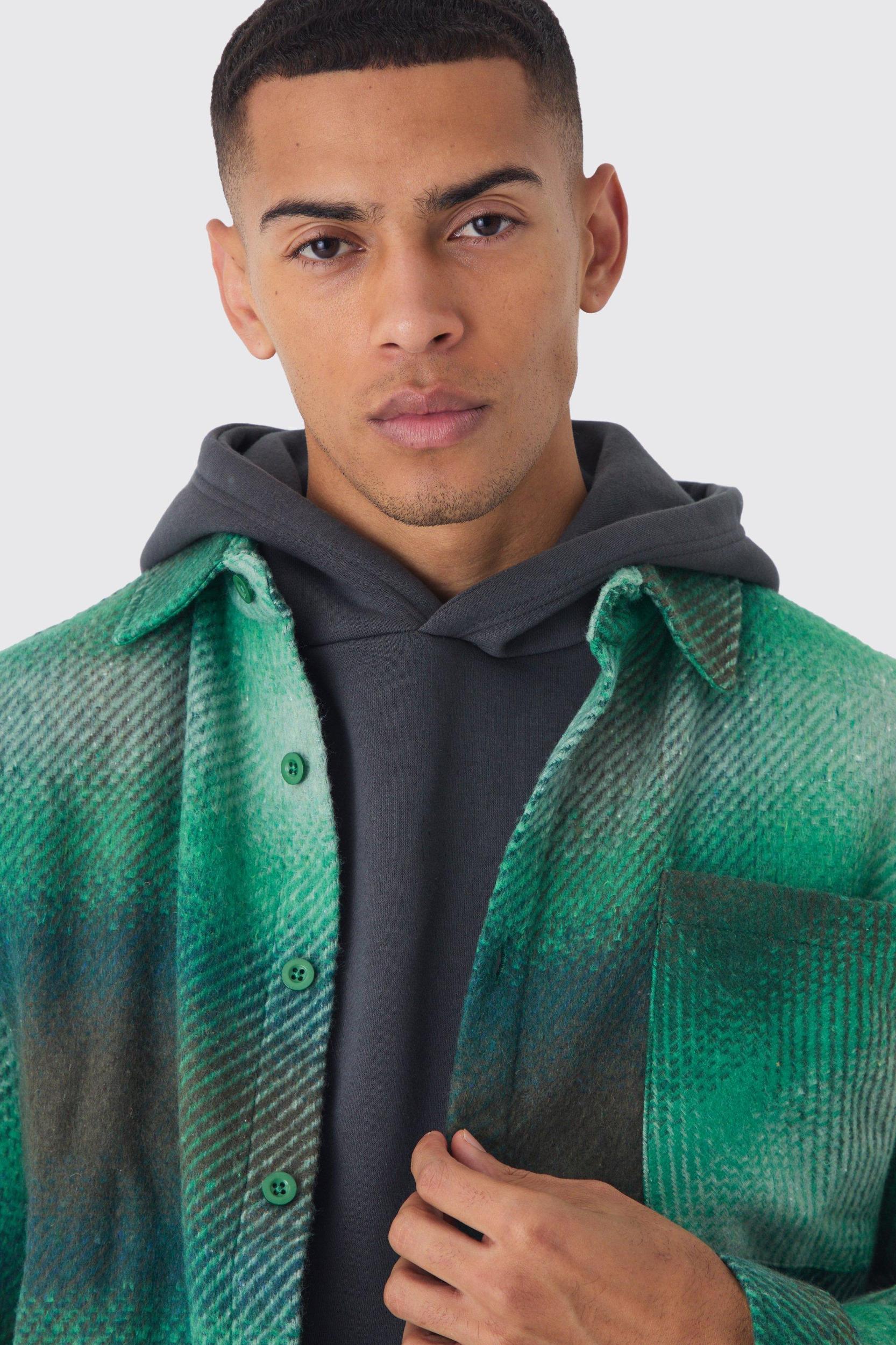 Regular Fit Brushed Flannel Shirt Jacket | boohooMAN USA Product Image