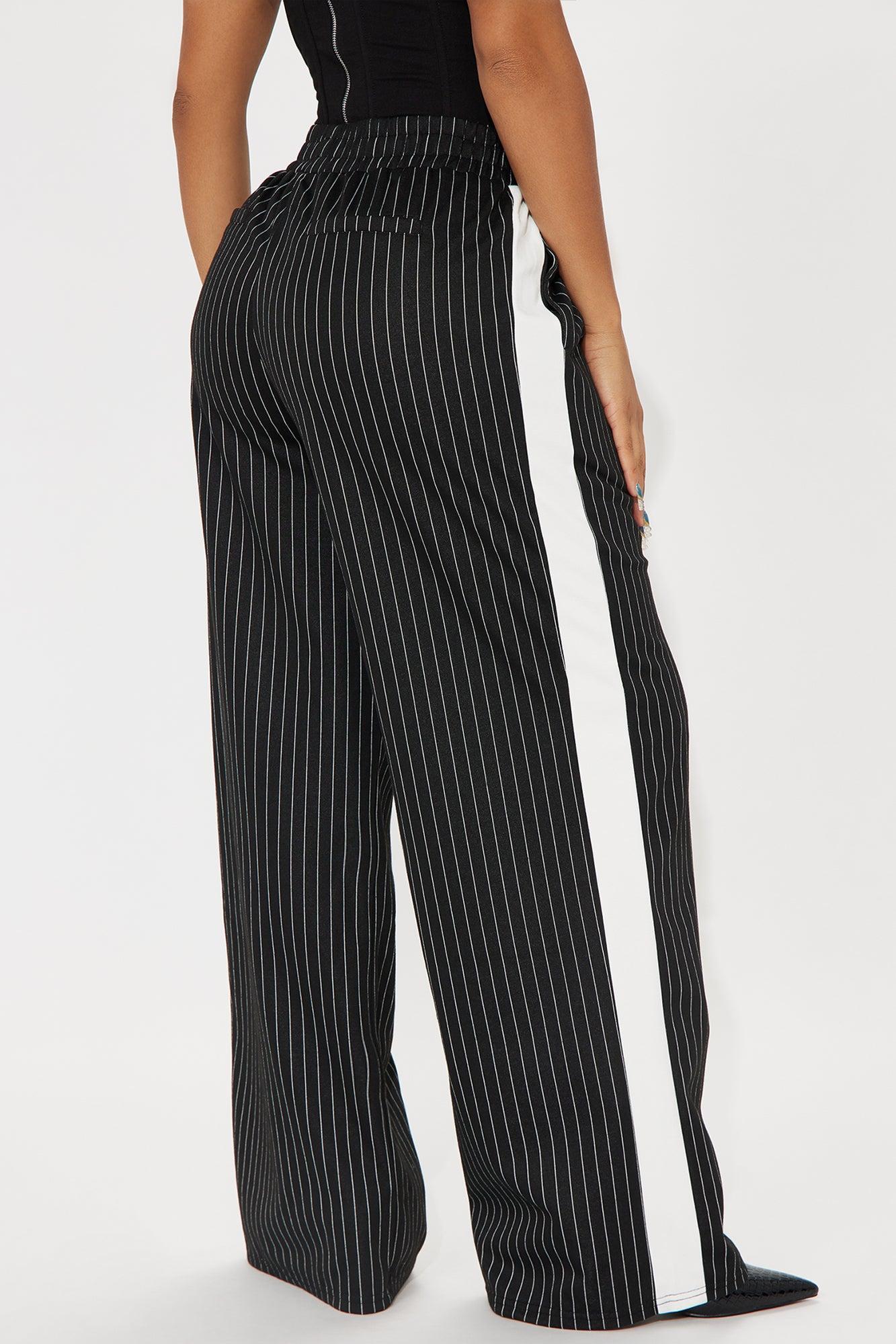 Want Nothing More Pinstripe Track Pant - Black/combo Product Image
