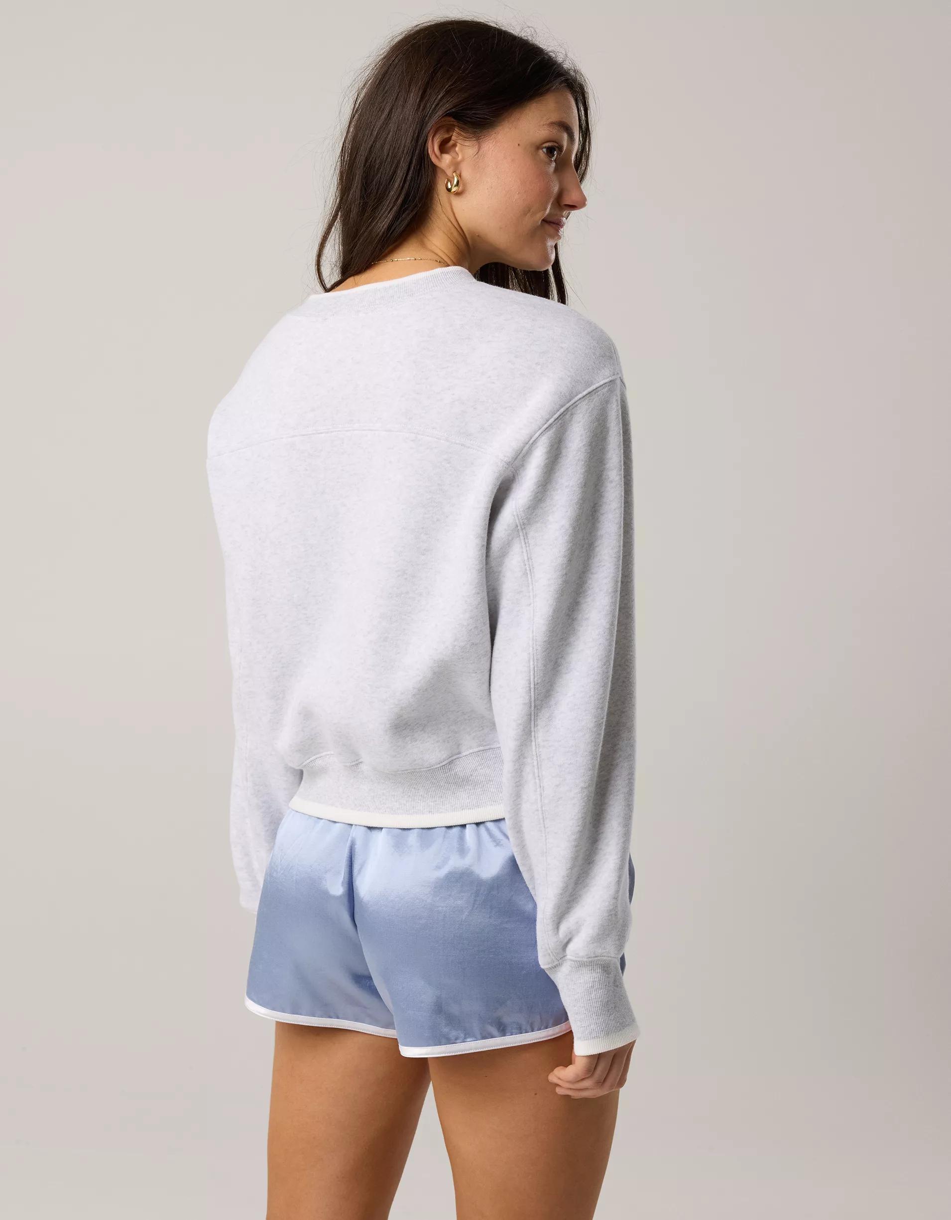 OFFLINE By Aerie Cloud Fleece V-Neck Crew Sweatshirt Product Image