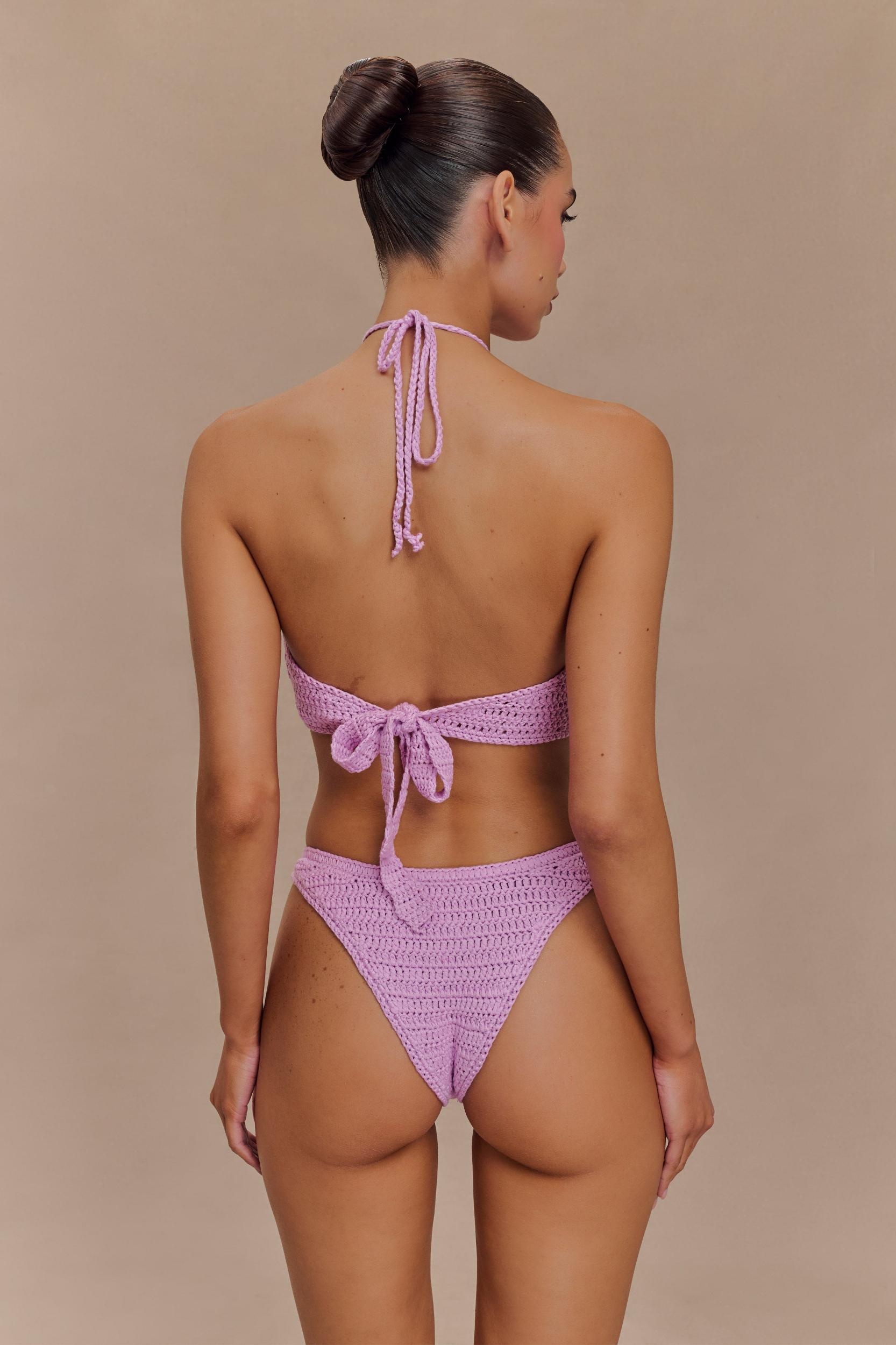 River Floral Crochet Bikini Top - Lilac Product Image