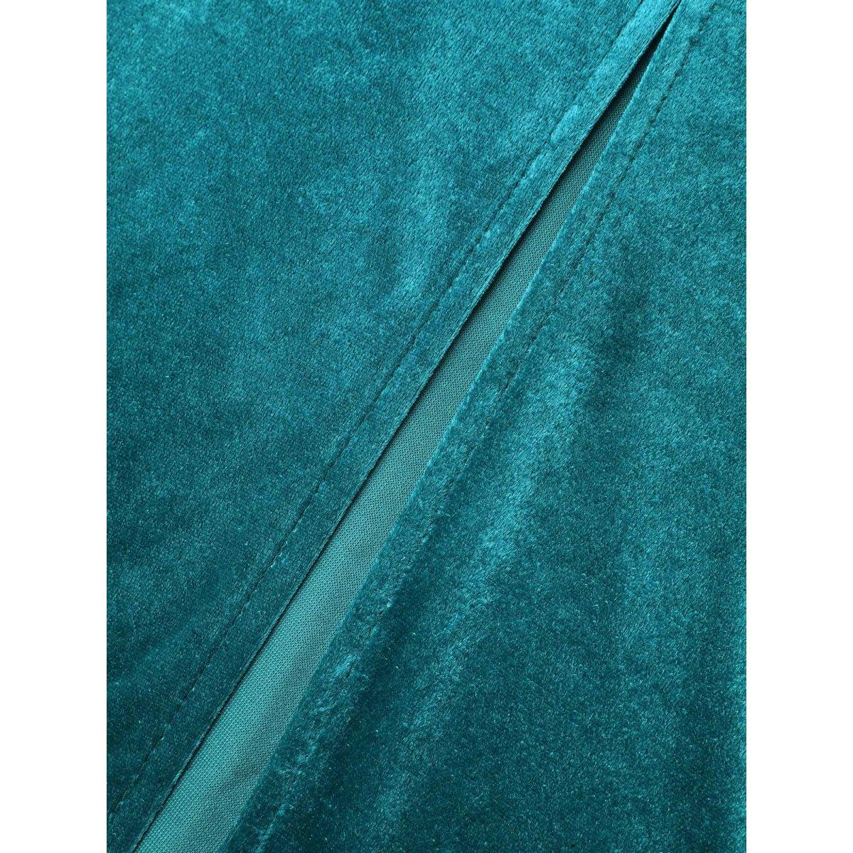 Plus Size Velvet V-Neck Side Slit Maxi Dress Aegean Women Cocktail Texture Party Curvy Bloomchic 10/M Product Image