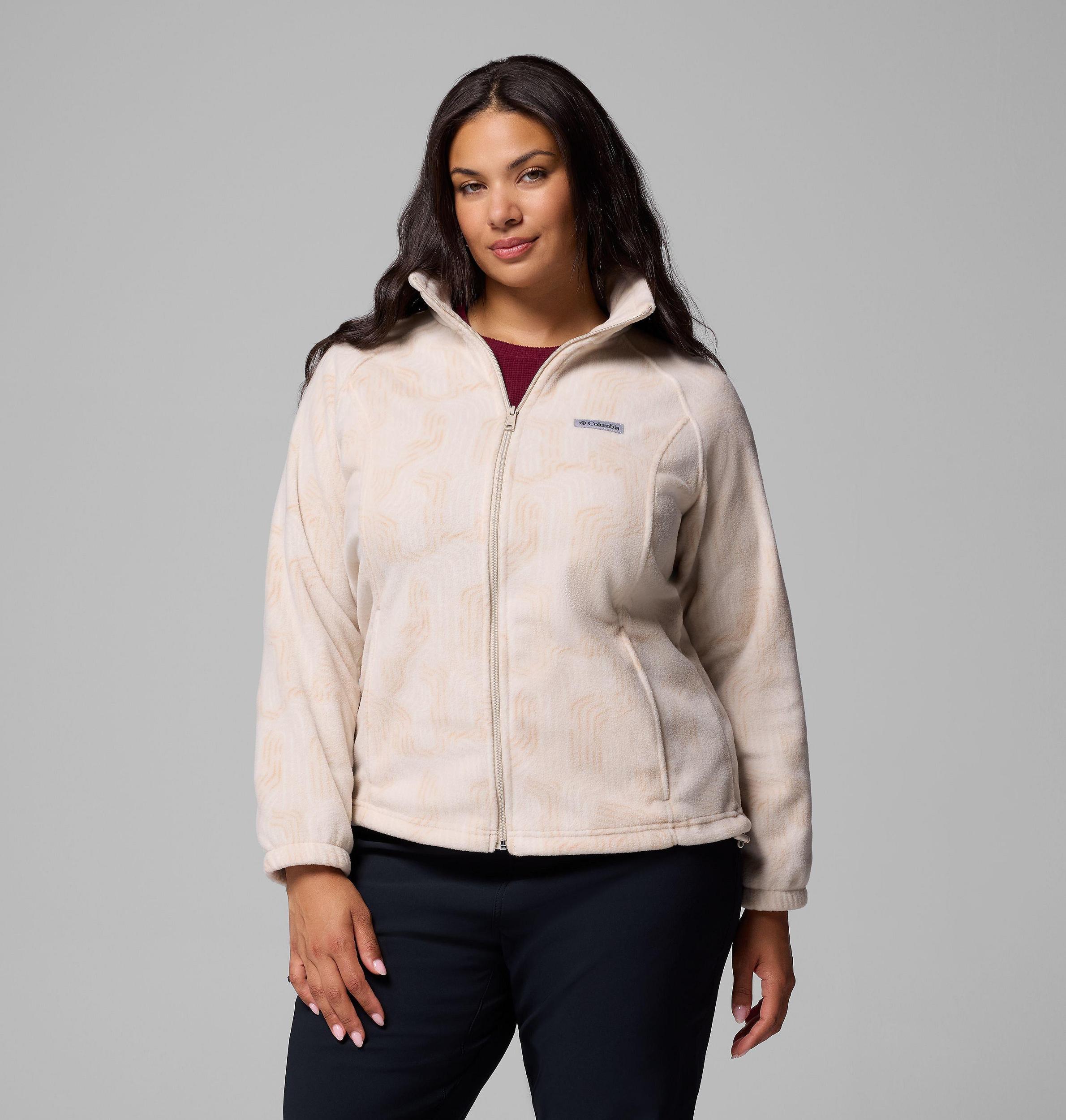 Columbia Womens Benton Springs Printed Full Zip Fleece Jacket - Plus Size- Product Image