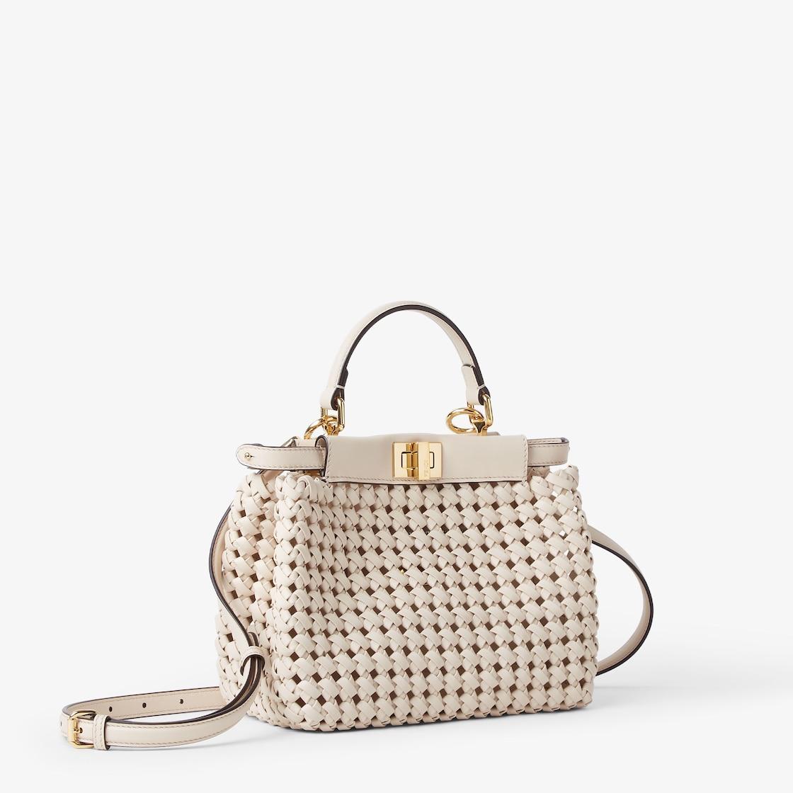 Peekaboo MiniCamellia interlaced leather bag Product Image