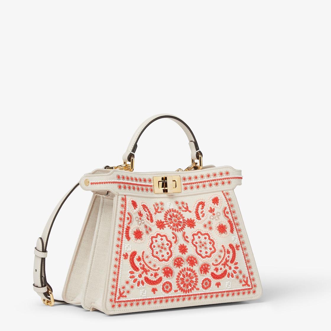 Peekaboo ISeeU SmallCanvas bag with Coral Bandana embroidery Product Image