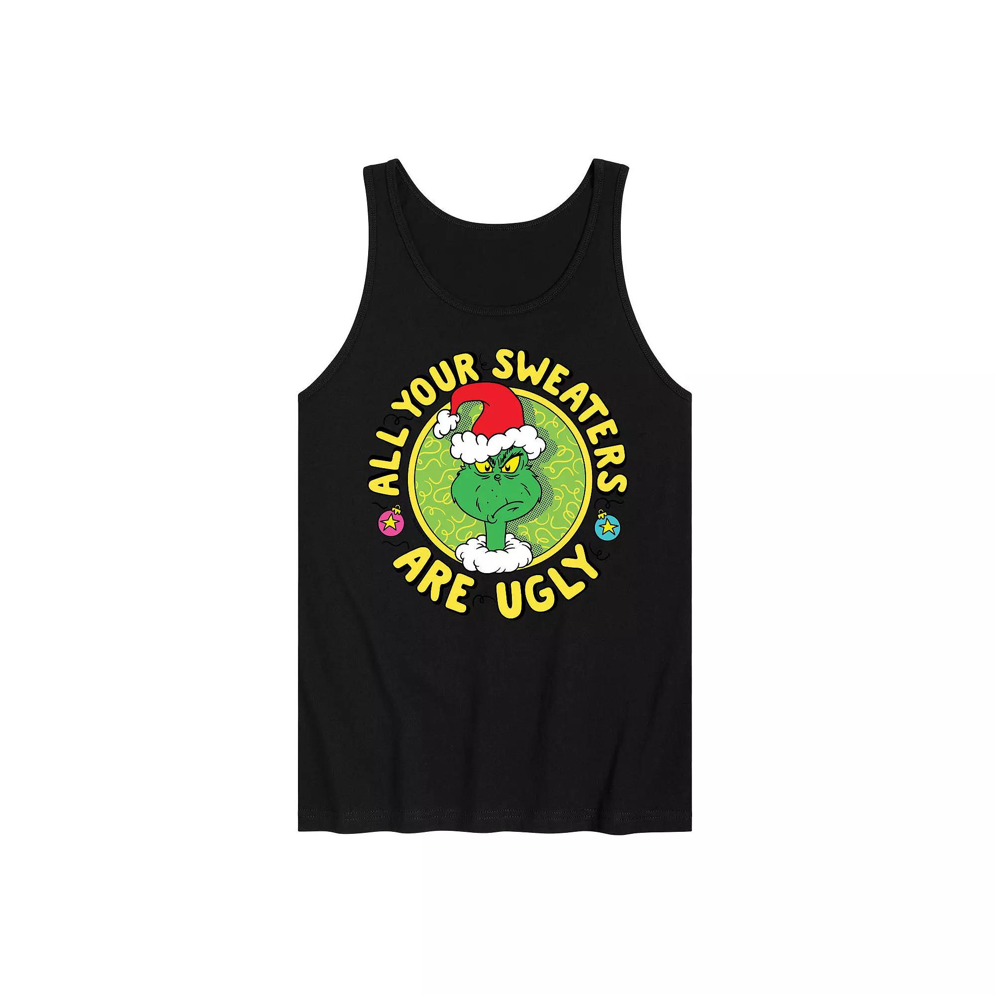 Men's Dr. Seuss The Grinch All Your Sweaters Are Ugly Graphic Tank Top,  Product Image