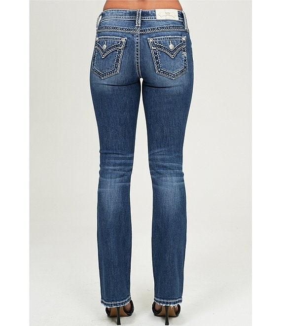 Miss Me Stitched Pocket Mid Rise Bootcut Jeans Product Image