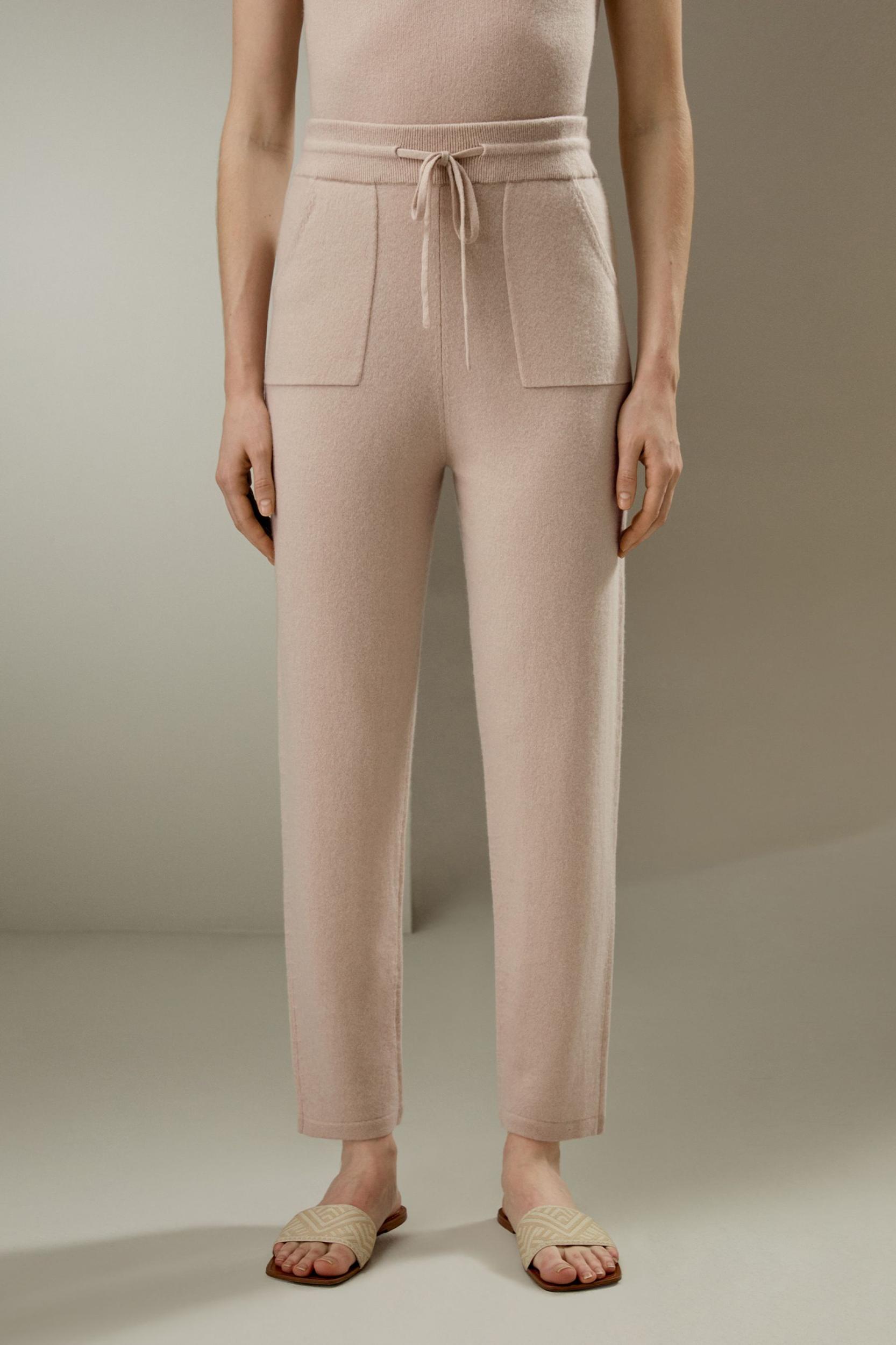 Pegged Cashmere Pants with Drawstrings Product Image