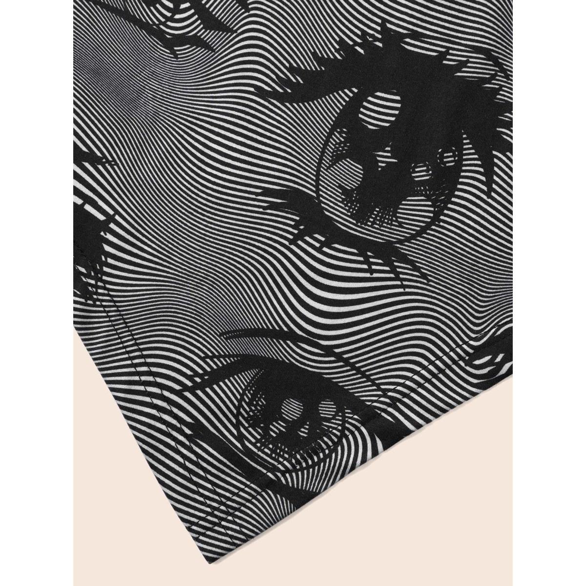 Plus Size Spooky Eye Print Knit Cami Midi Dress Black Women Cocktail Asymmetrical Party Curvy Bloomchic 12/L Product Image