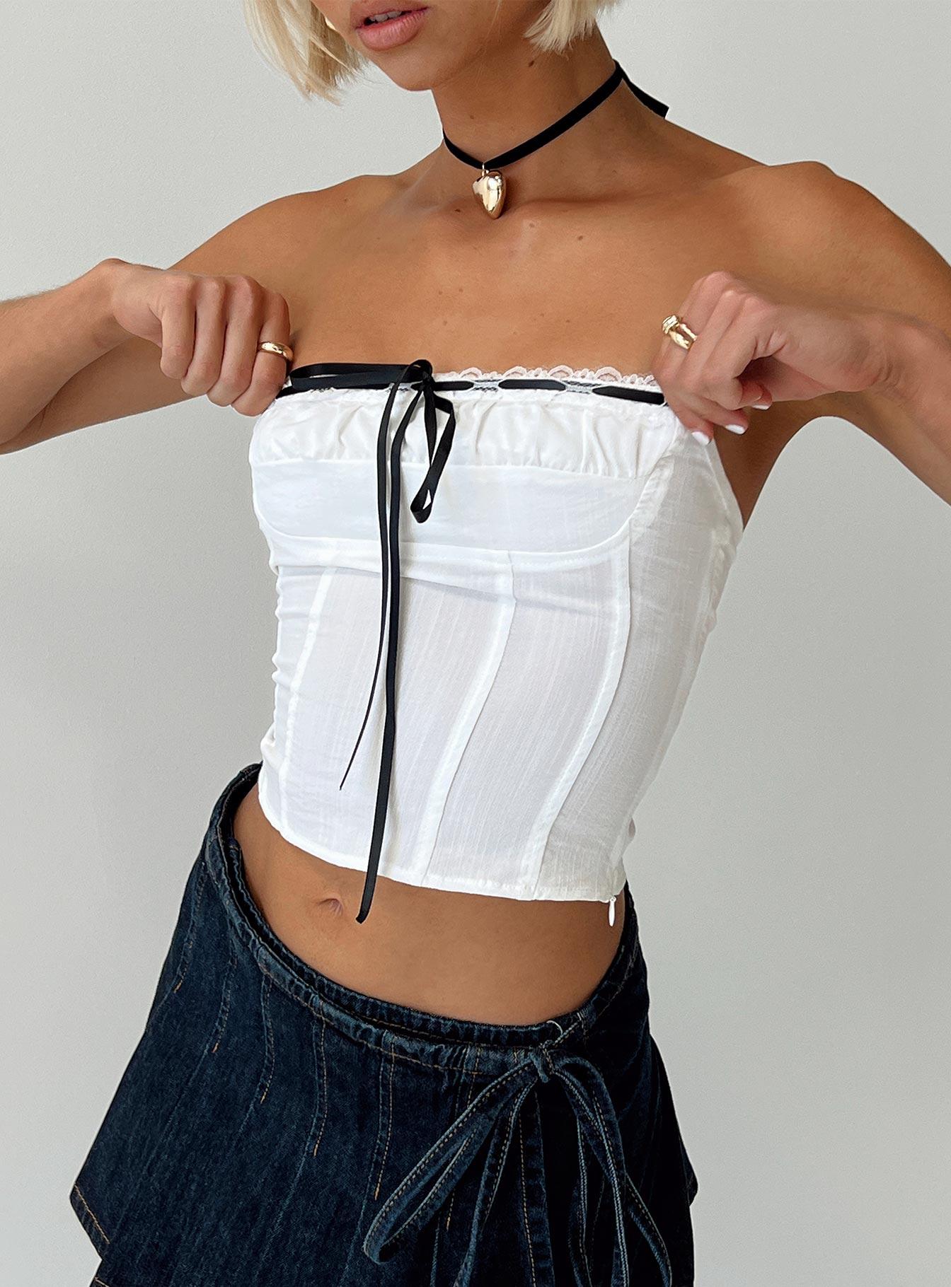 Elkin Strapless Top White Product Image