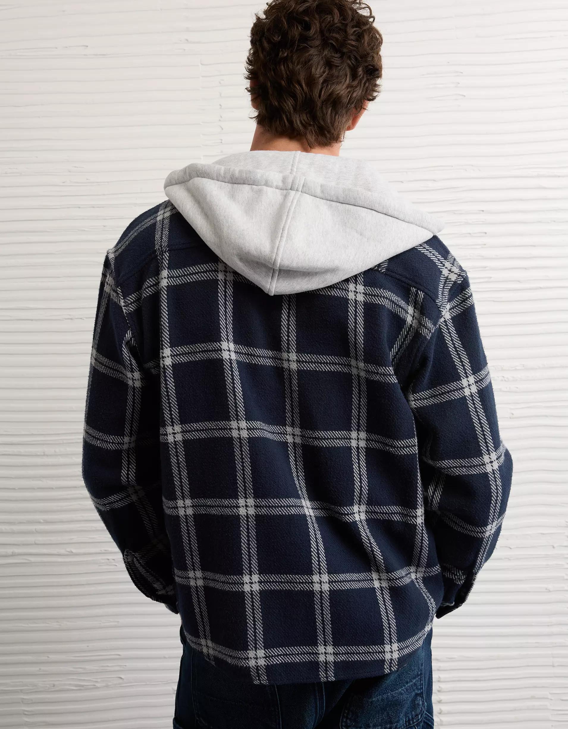 AE Hooded Flannel Shirt Product Image