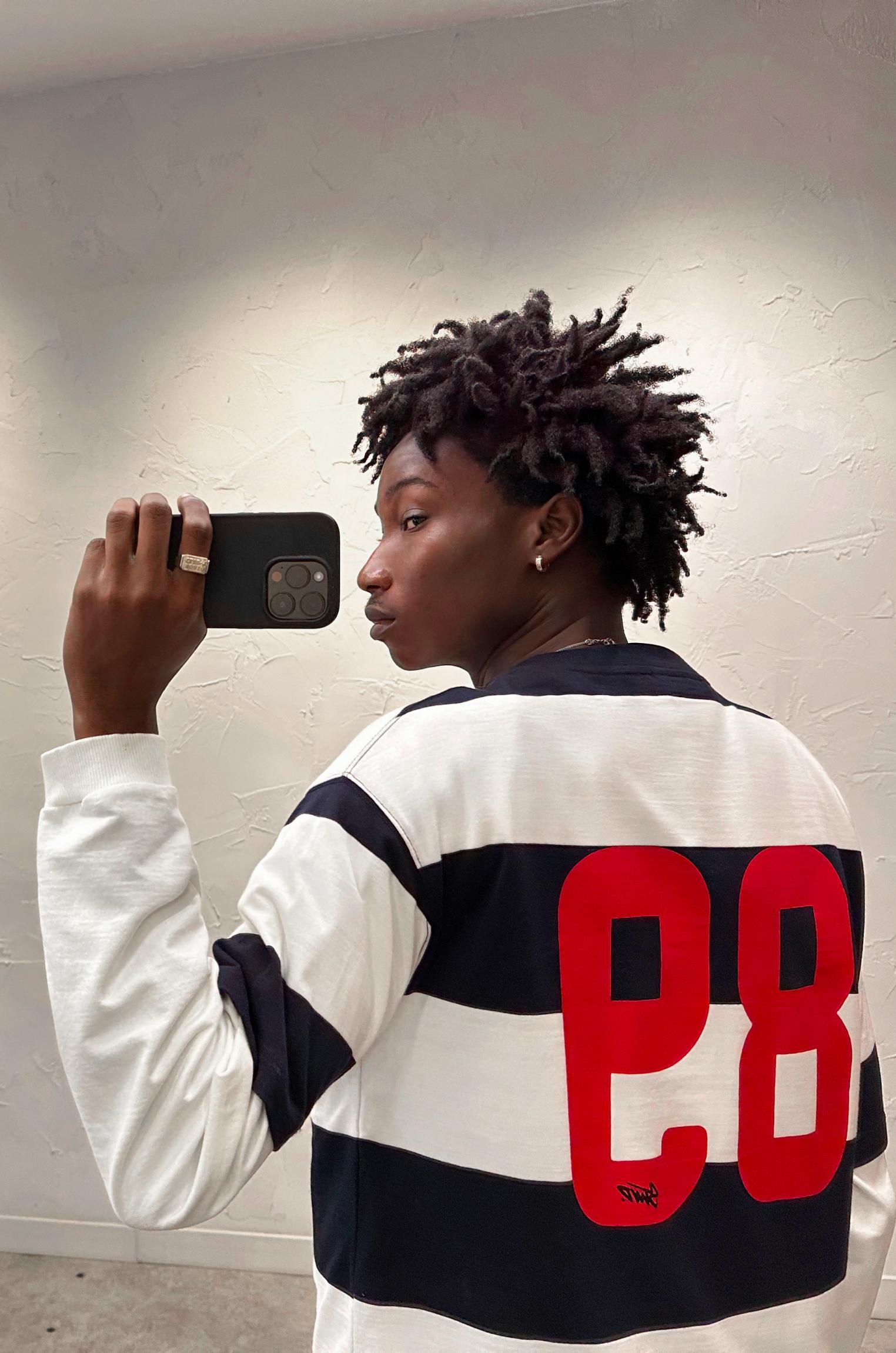 Striped T-shirt with number on the back Product Image