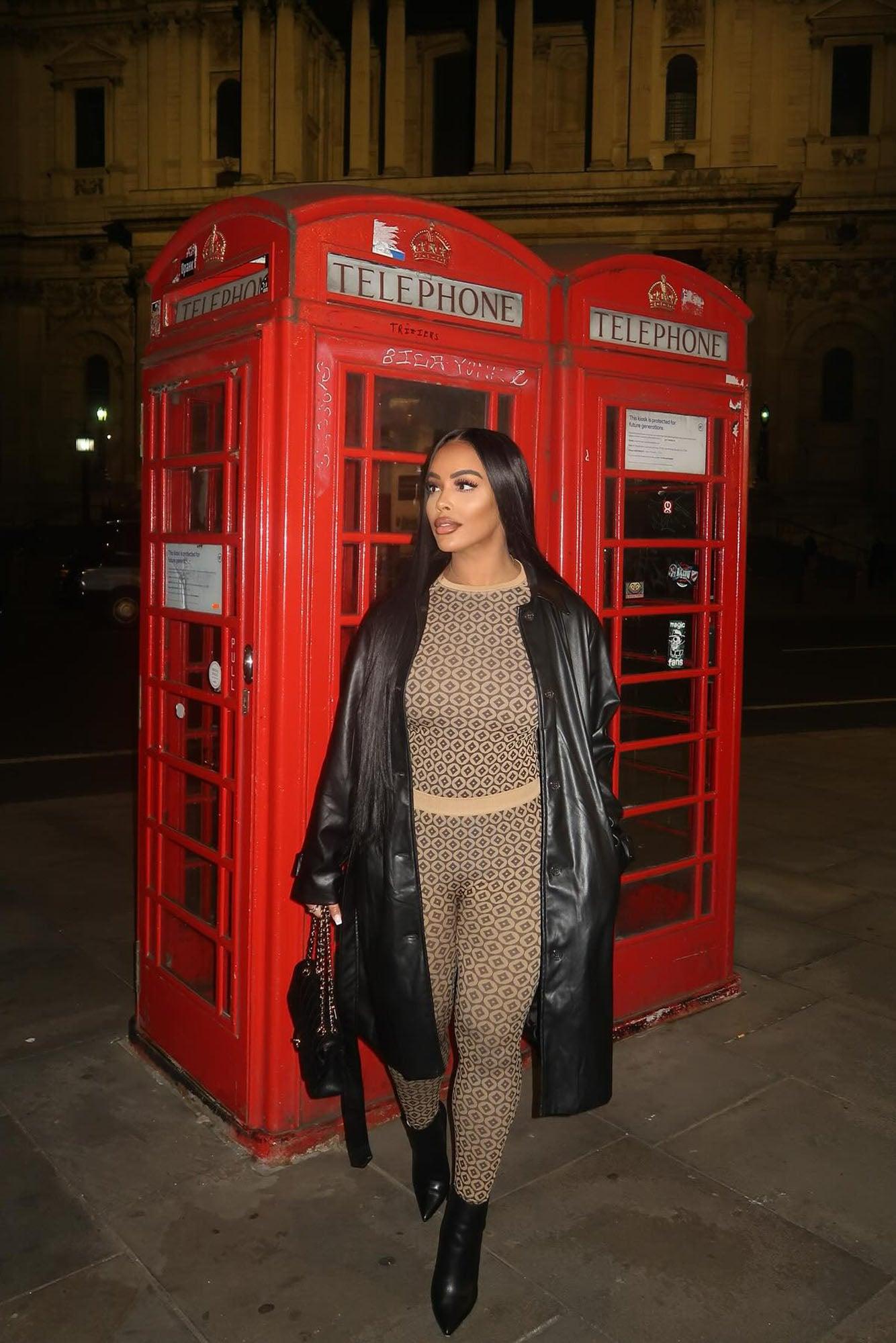 Bree Faux Leather Trench Coat - Black Product Image