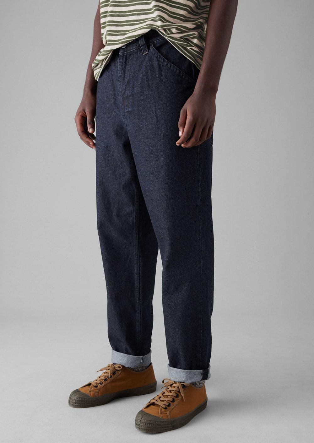 Norv Denim Tapered Pants | Dark Indigo Product Image