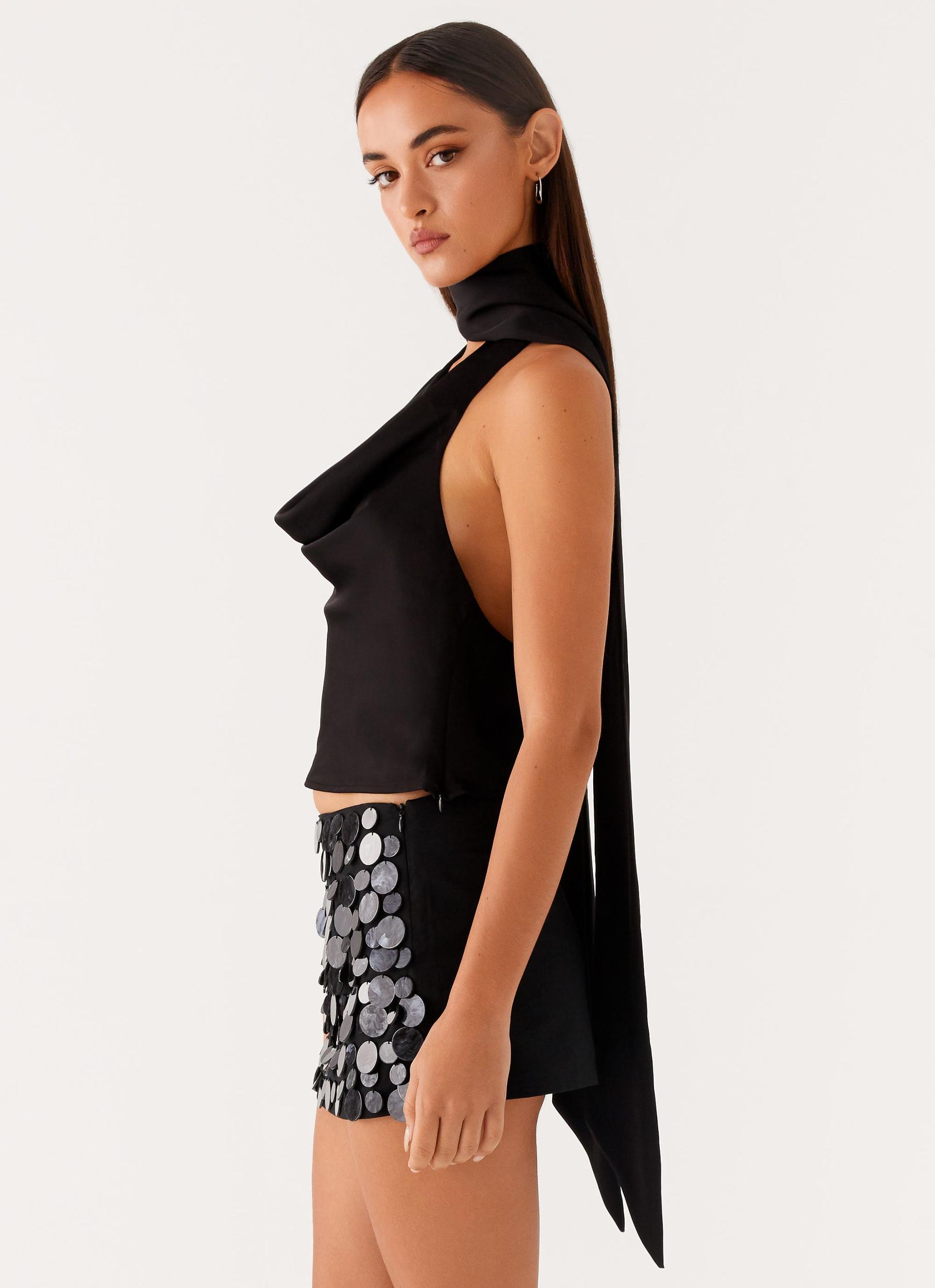 Catching Feelings Top - Black Product Image
